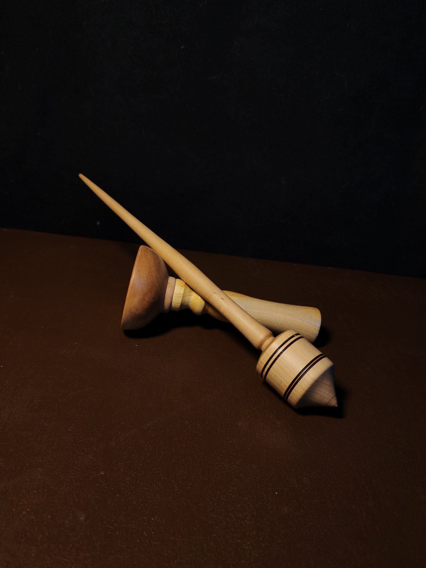 Support Spindle Set 33g Yarn Spinning Tool Pear Shaft Apple Whorl Wooden Bowl