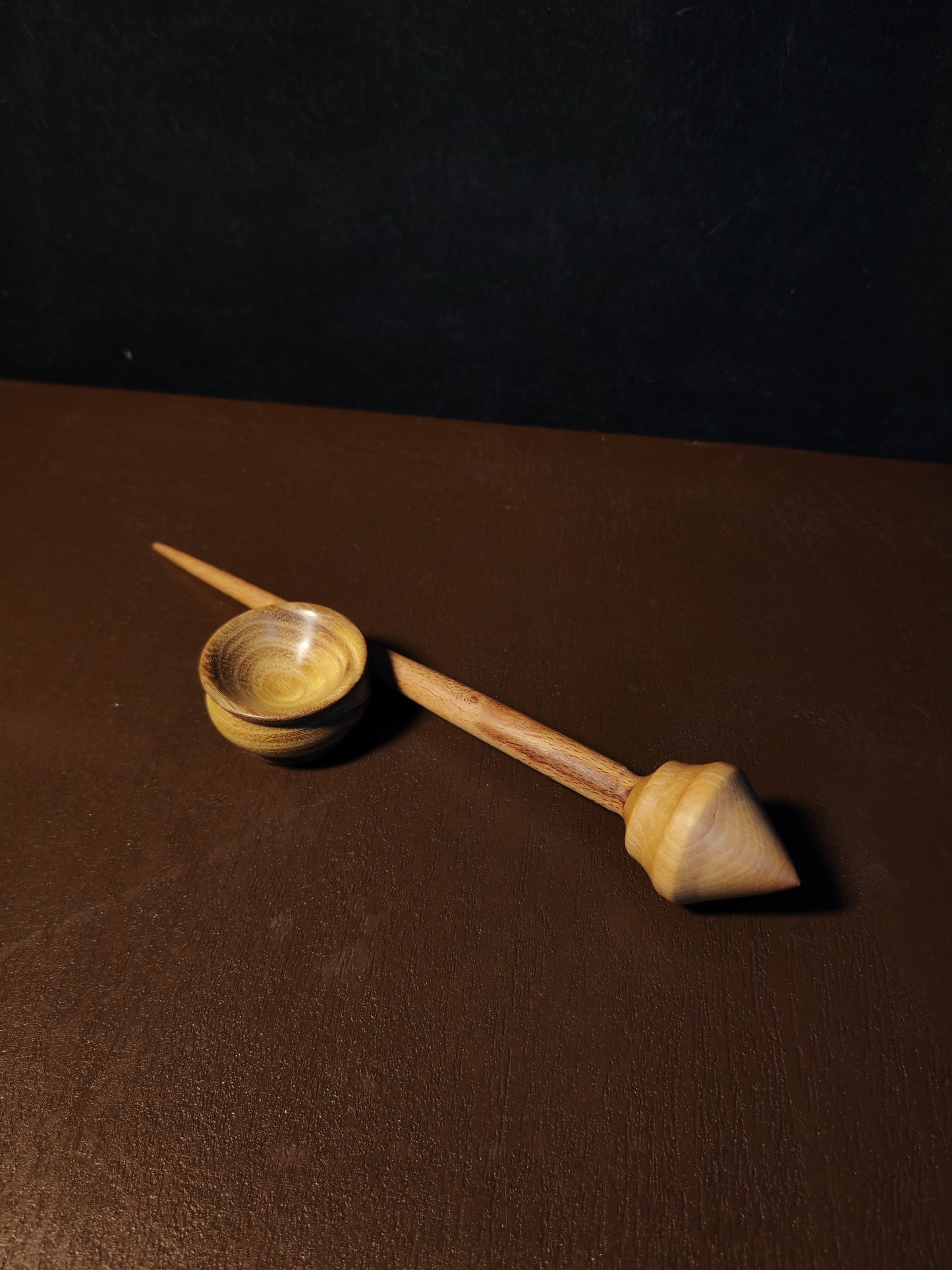 Support Spindle Set 22g Yarn Spinning Tool Beech Shaft Pear Whorl Acacia Bowl
