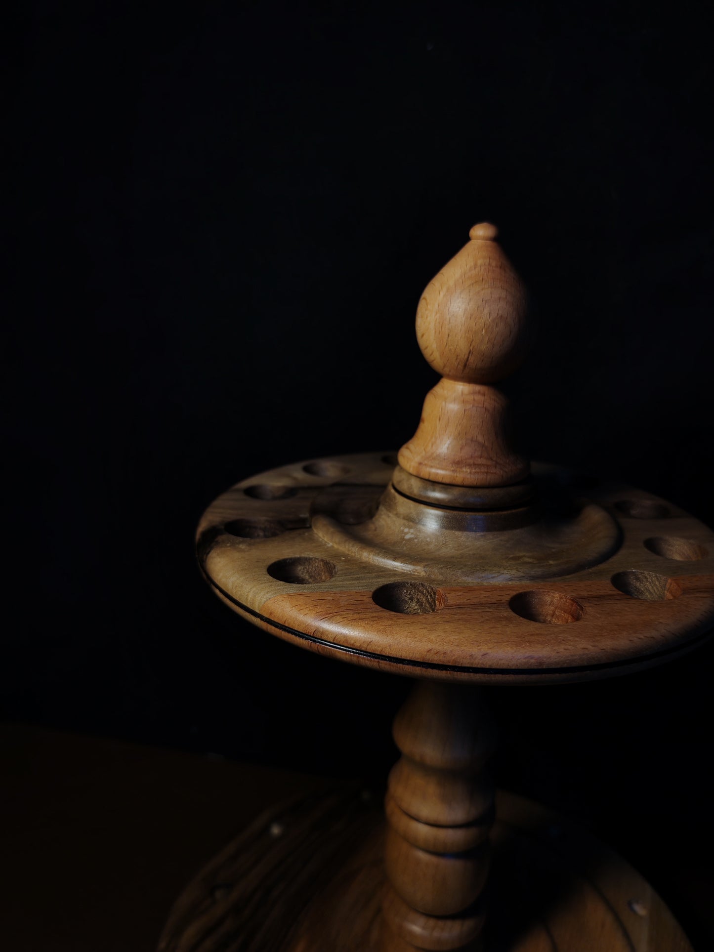 Spindle Stand Wooden Holder Fiber Spinning Organizer Multi Wood Handmade Storage