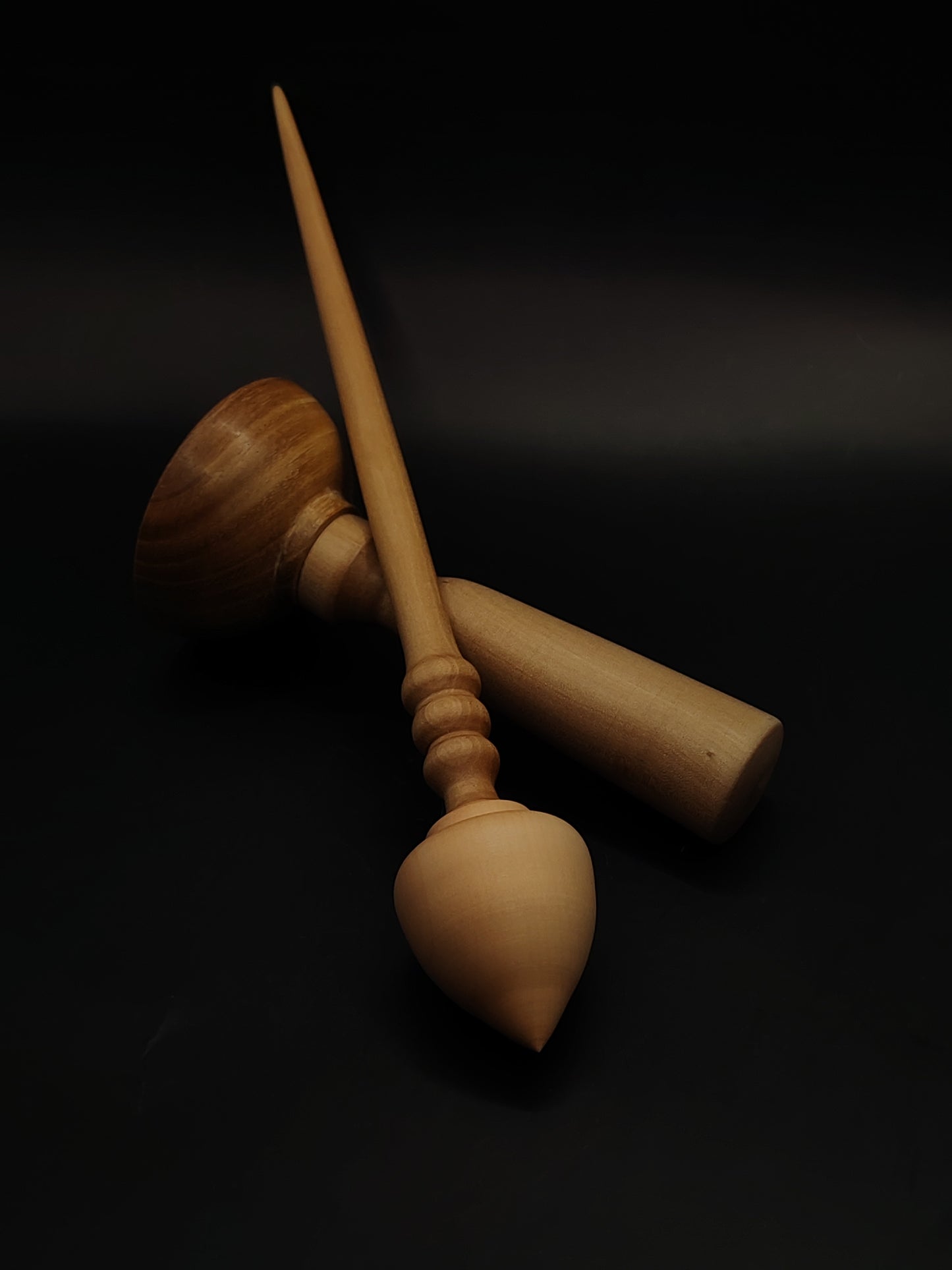 Support Spindle Set 28g Yarn Spinning Tool Sycamore Shaft Apple Whorl Wooden Bowl