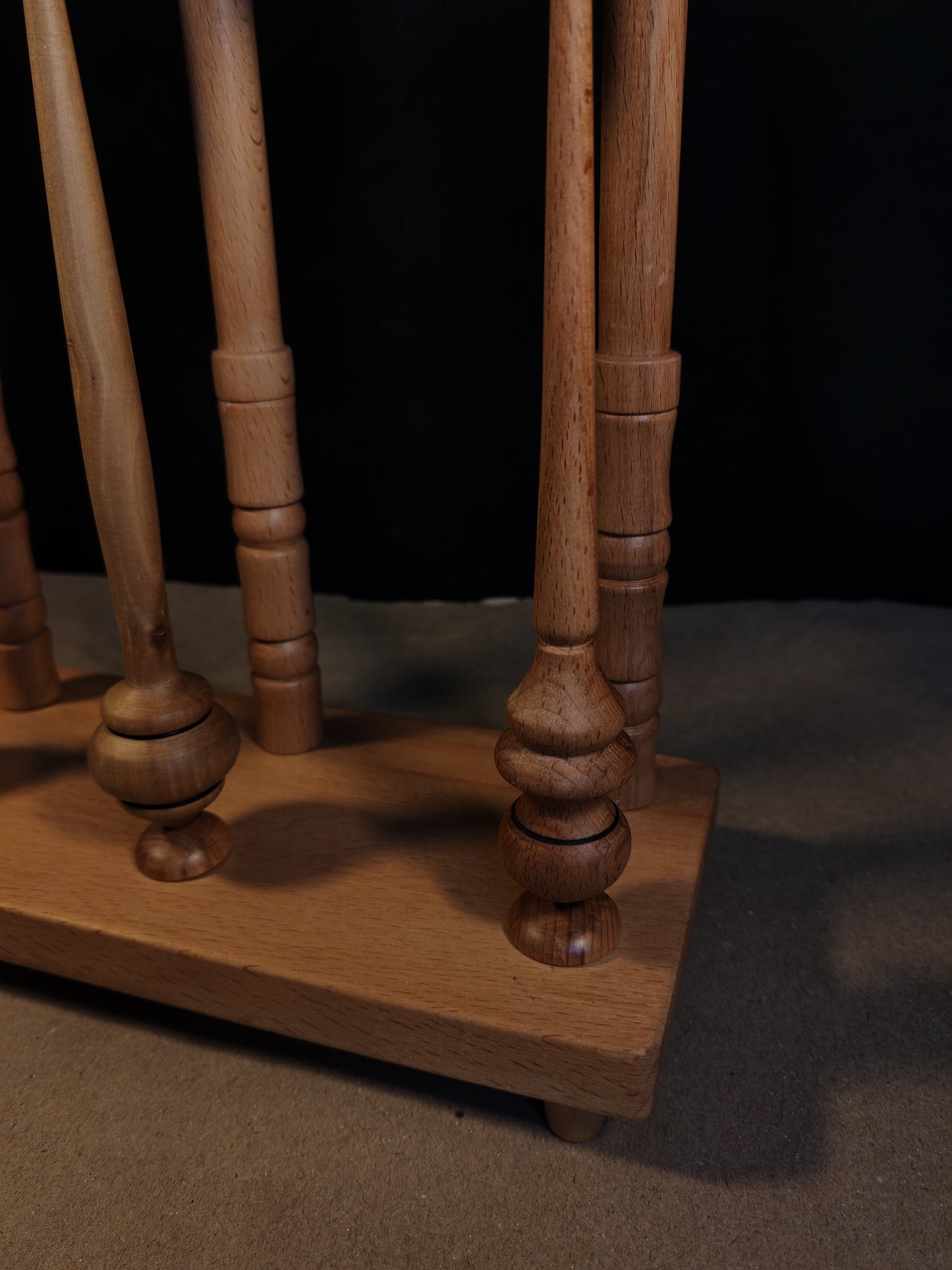 Lazy Anna Support Spindle Plying Tool Wooden Lazy Kate for 3 Ply Yarn