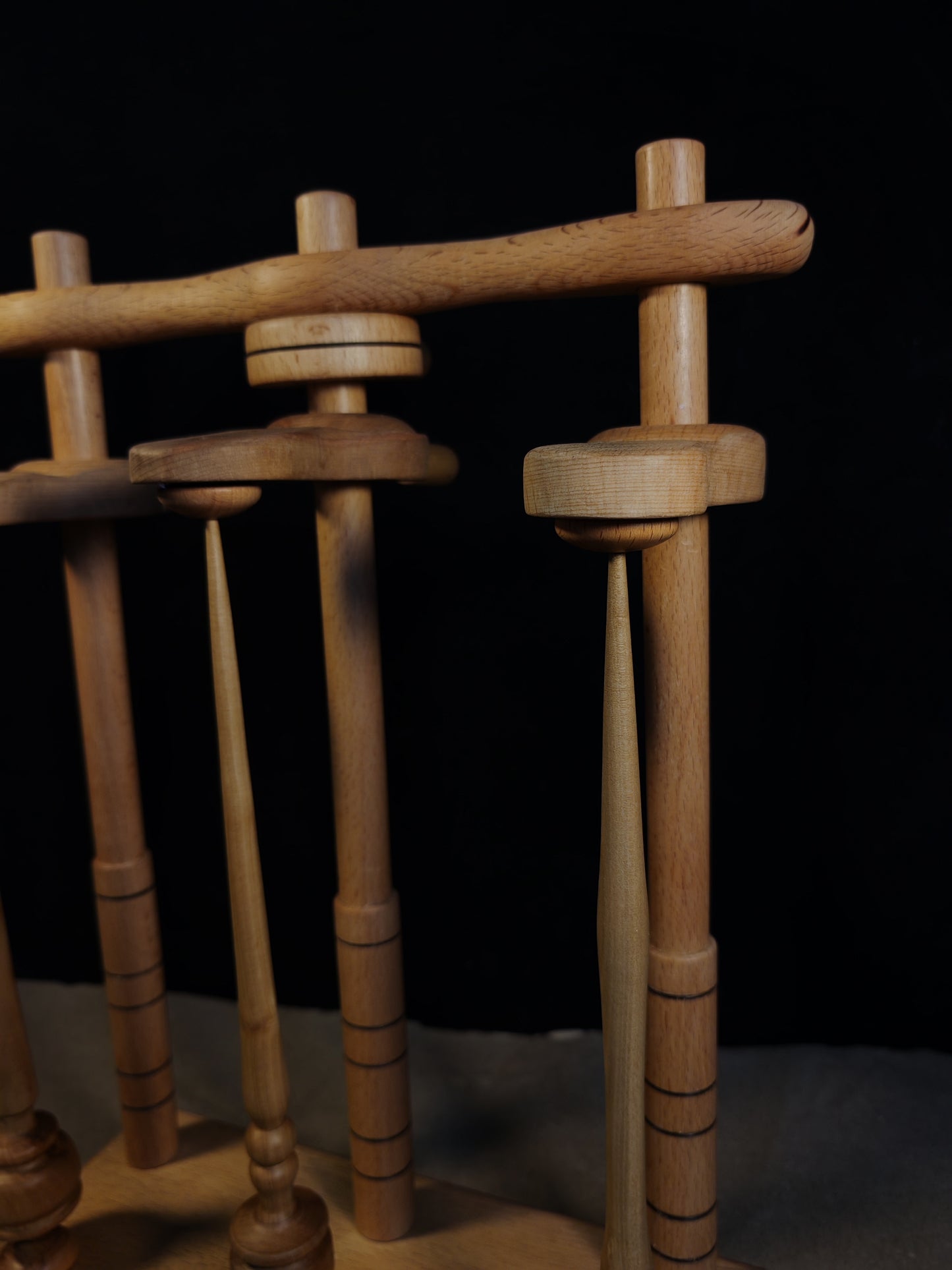 Support Spindle Plying Stand Wooden 3 Ply Yarn Tool Lazy Anna Handmade