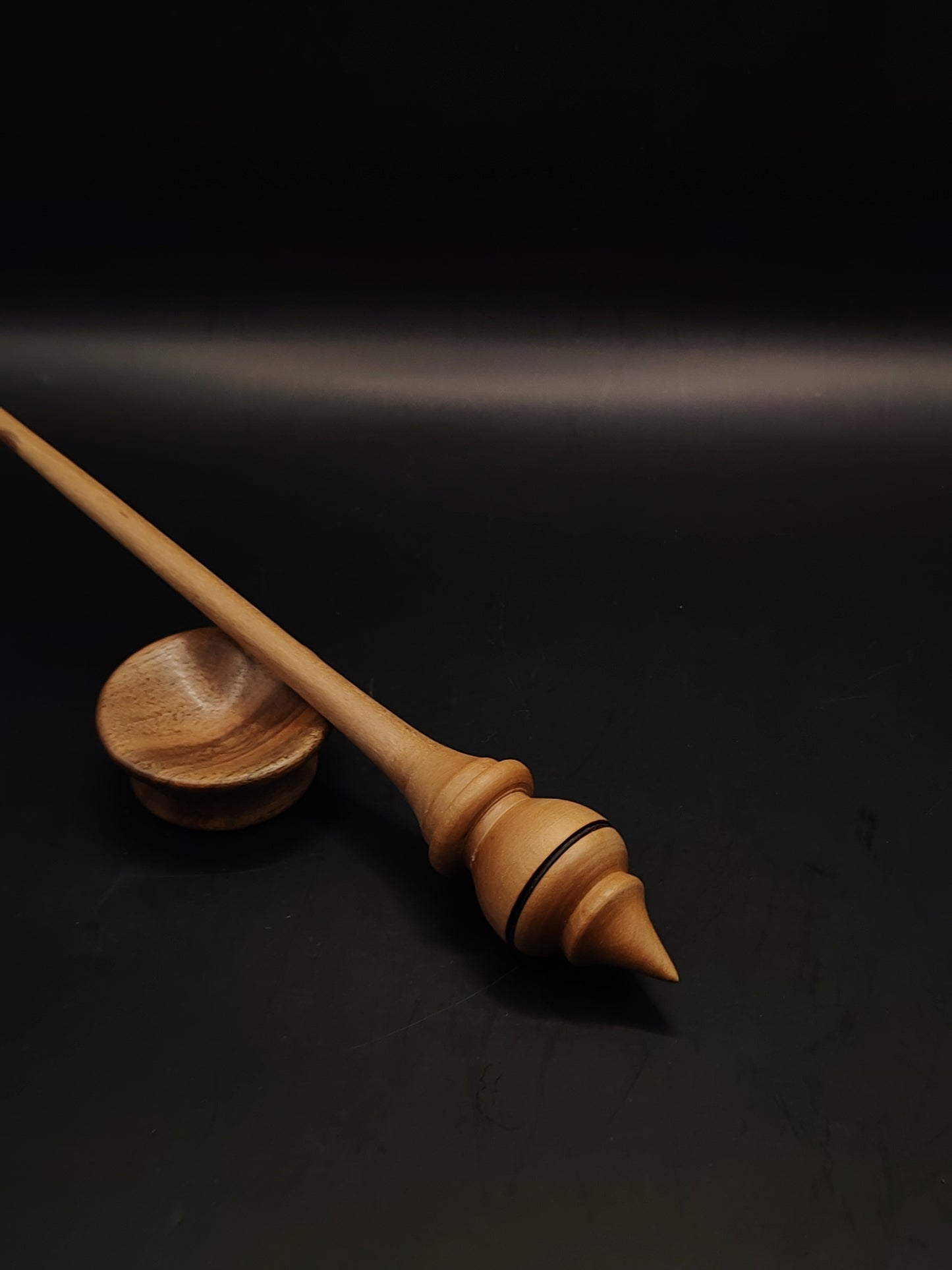 Support Spindle Set 18g Yarn Spinning Tool Walnut Shaft Pear Whorl Walnut Bowl