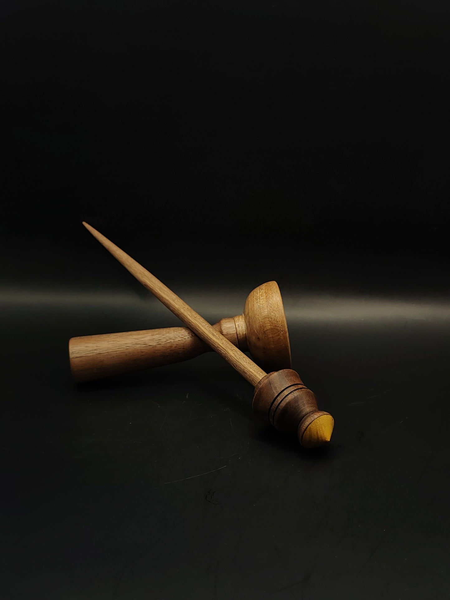 Support Spindle Set 27g Walnut Yarn Spinning Tool Mulberry Tip Walnut Bowl