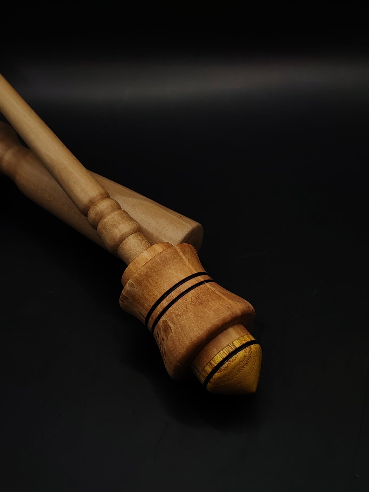 Support Spindle Set 31g Spinning Tool Grey Walnut Shaft Aged Pear Whorl Mulberry Tip
