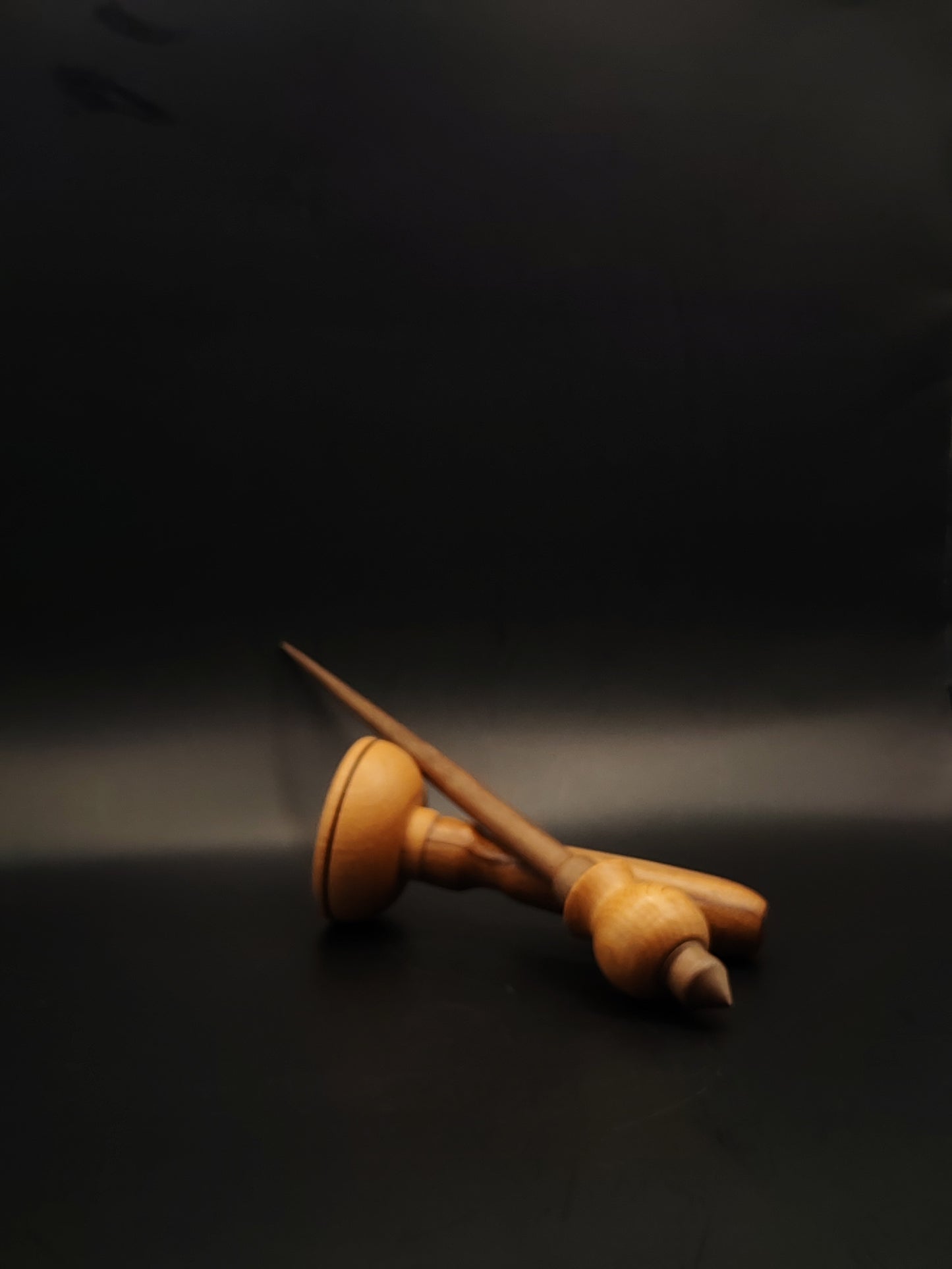 Support Spindle Set 23g Yarn Spinning Tool Walnut Shaft Beech Whorl Wooden Bowl