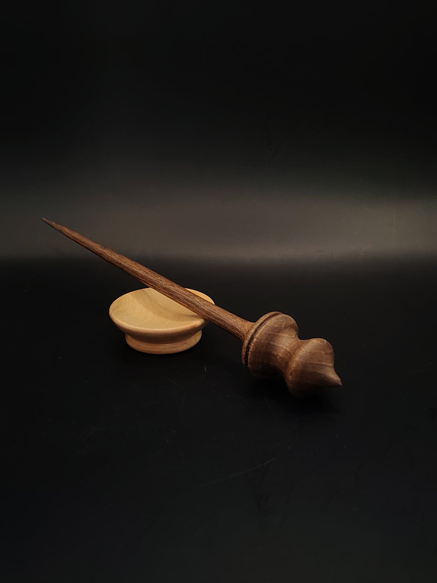Support Spindle Set 18g Walnut Yarn Spinning Tool with Apple Support Bowl