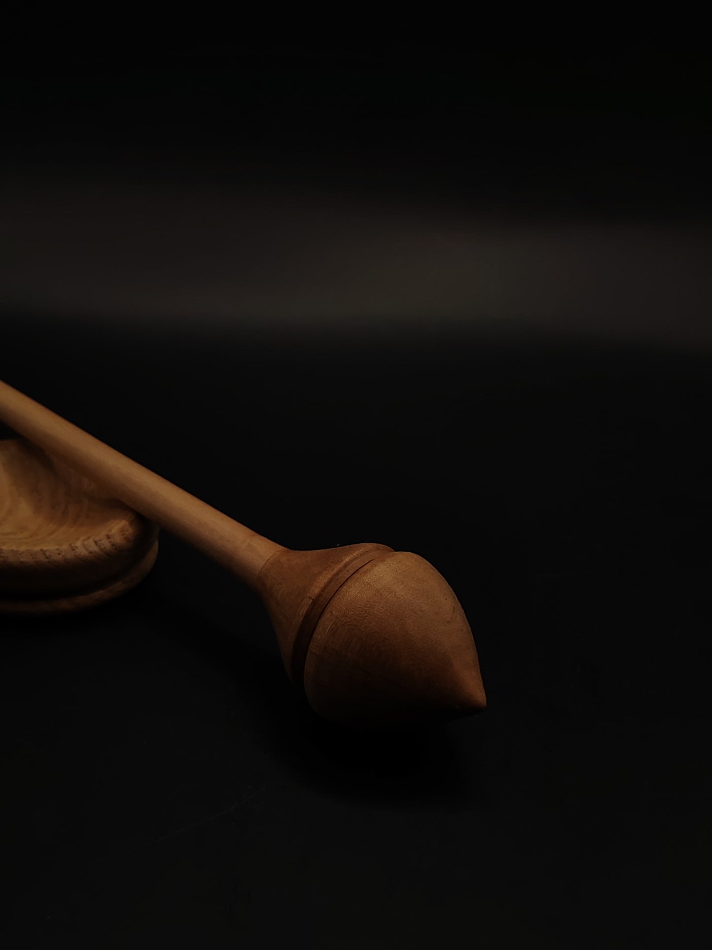 Support Spindle Set 23g 0.81oz 24.5cm 9.65in Apple Shaft Pear Whorl Oak Bowl