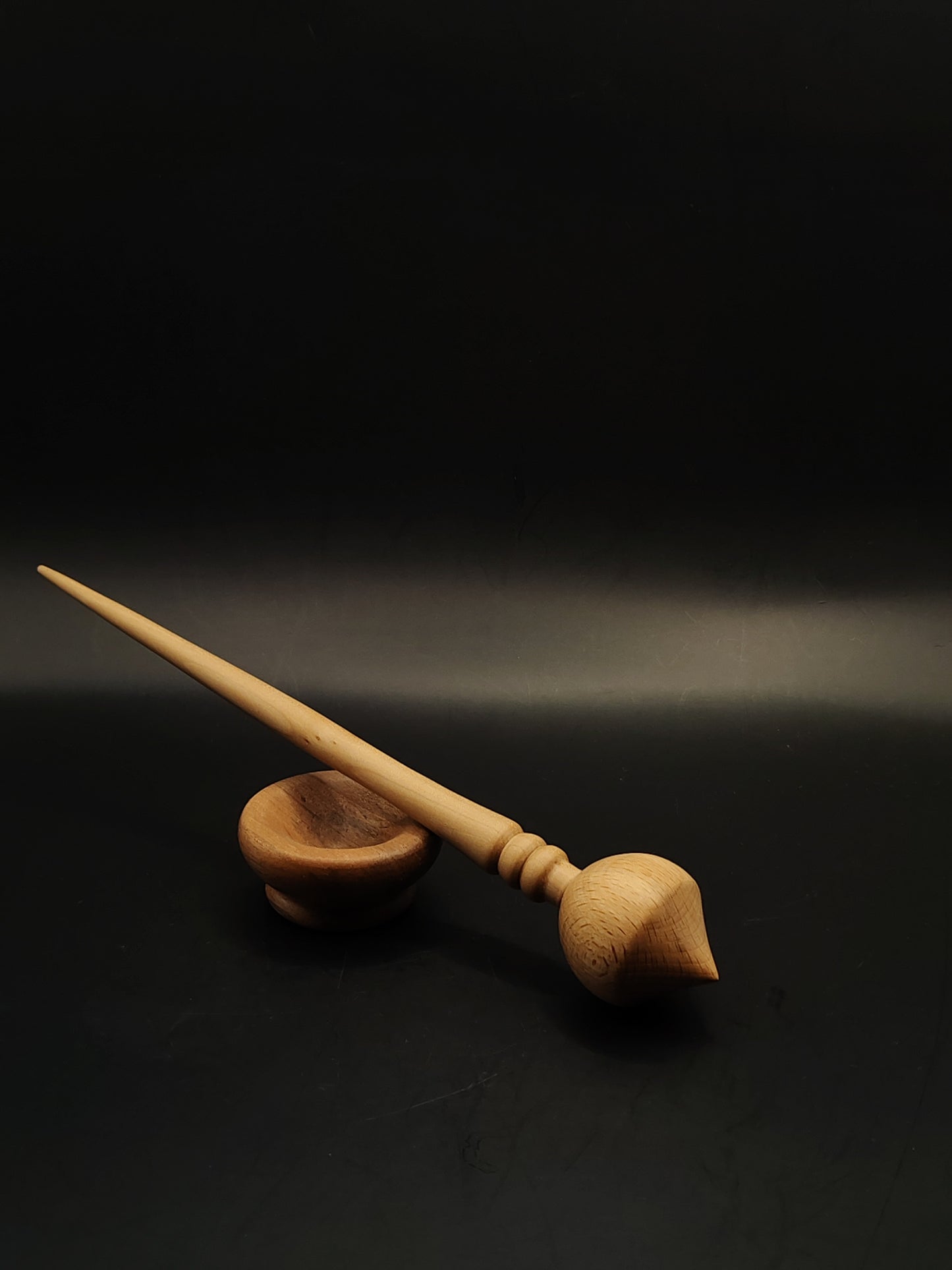 Support Spindle Set 27g 0.95oz 25cm 9.84in Grey Walnut Shaft Beech Whorl Walnut Bowl