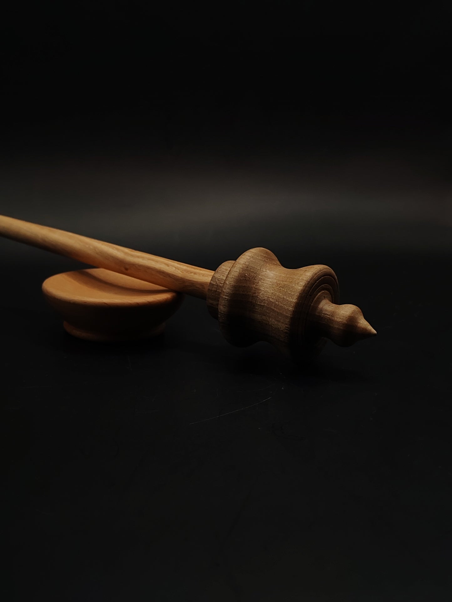 Support Spindle Set 32g 1.13oz 26cm 10.24in Ash Shaft Walnut Whorl Beech Bowl