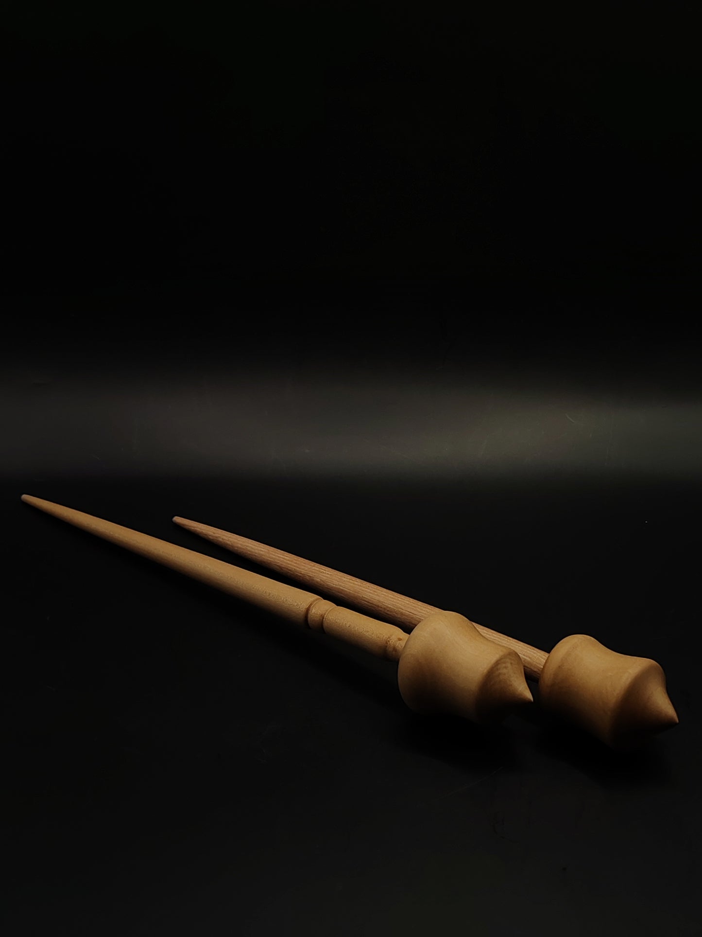Support Spindle Set of 2 Pear Wood 29g 26g 27cm 24.5cm No Bowl