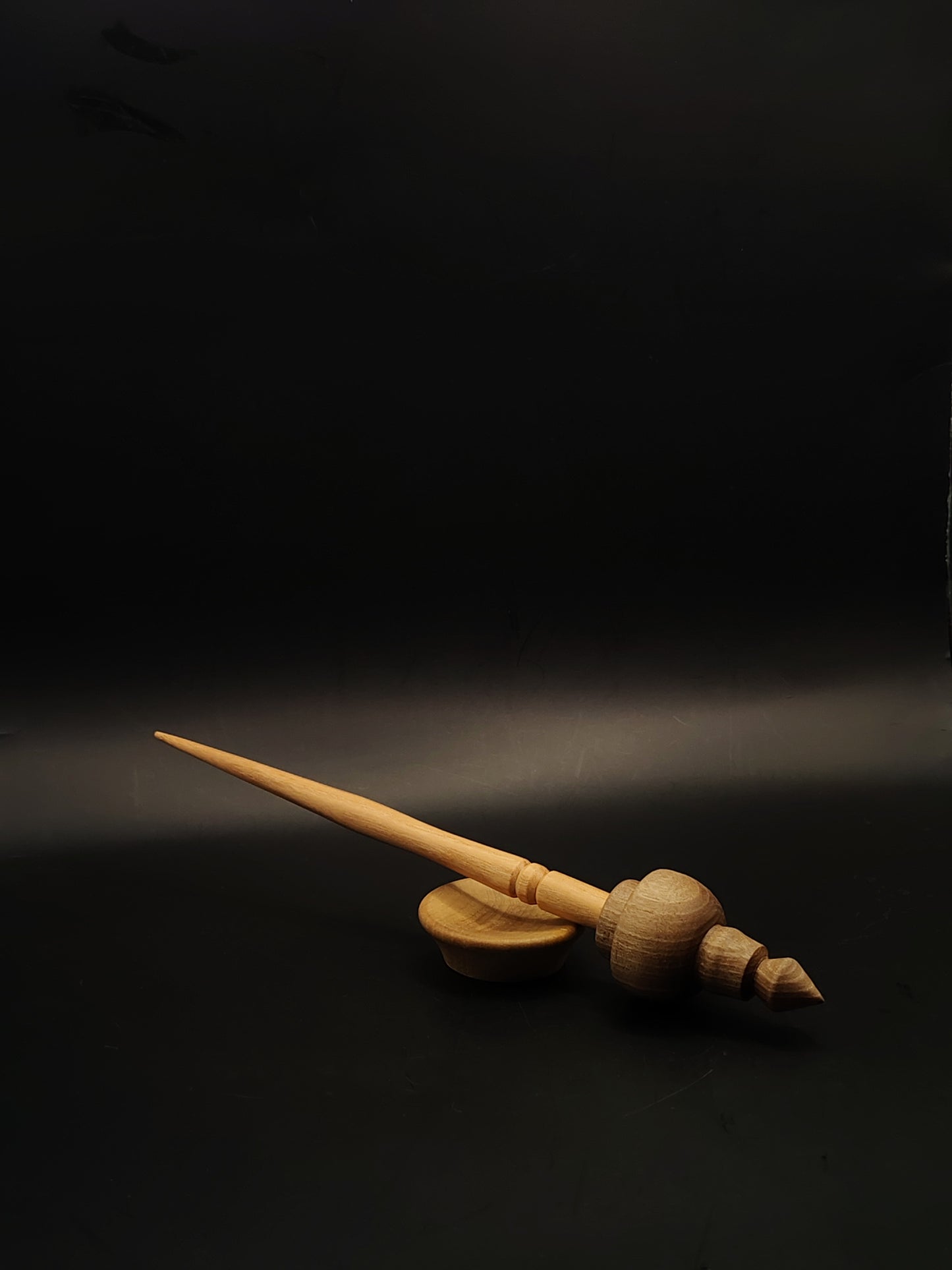 Support Spindle Set 28g 0.99oz 25cm 9.84in Ash Shaft Walnut Whorl Pear Bowl