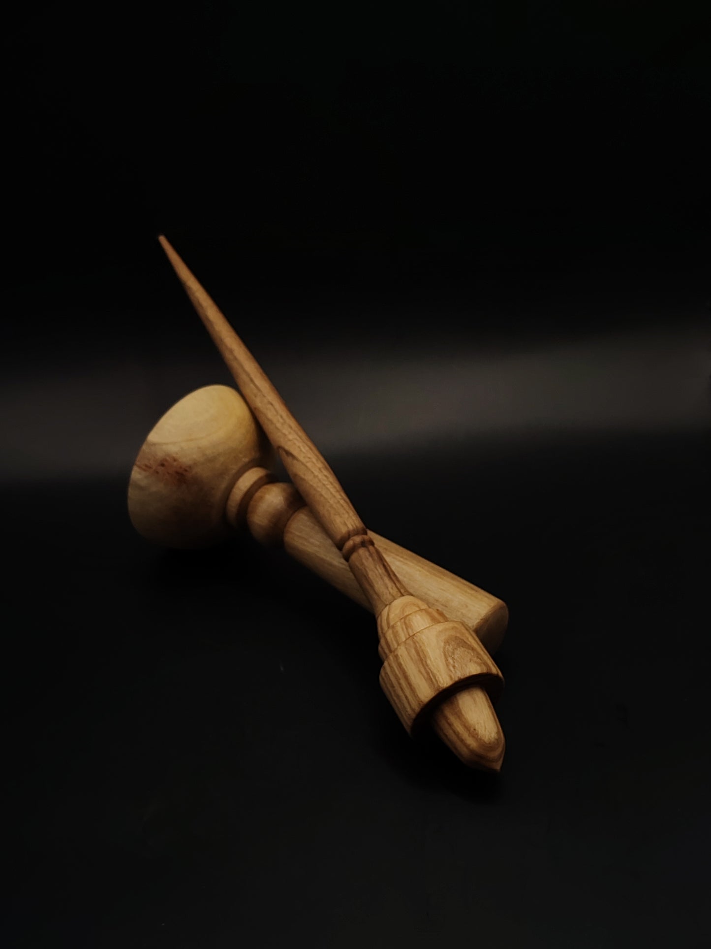 Support Spindle Set 32g 1.13oz 26.5cm 10.43in Walnut Shaft Oak Whorl Grey Walnut Bowl