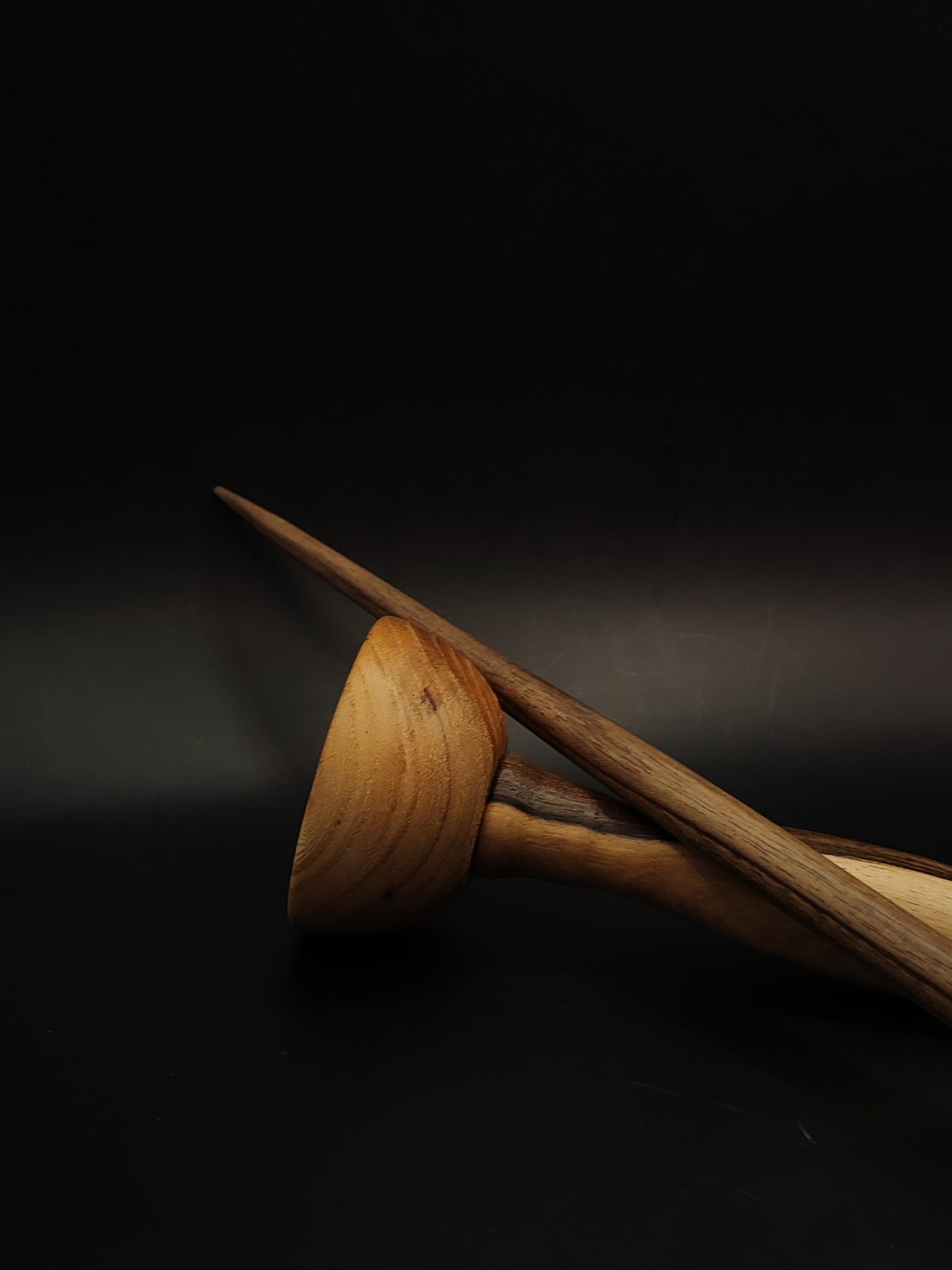 Support Spindle Set 27g 0.95oz 28.5cm 11.22in Walnut Shaft Pear Whorl Oak Walnut Bowl