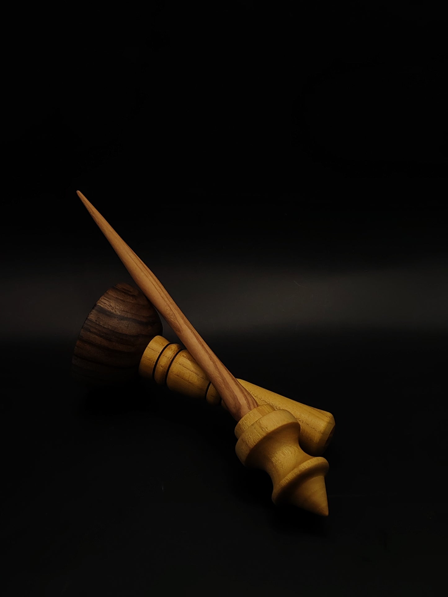 Support Spindle Set 33g 1.16oz 25cm 9.84in Chestnut Shaft Mulberry Whorl Walnut Mulberry Bowl