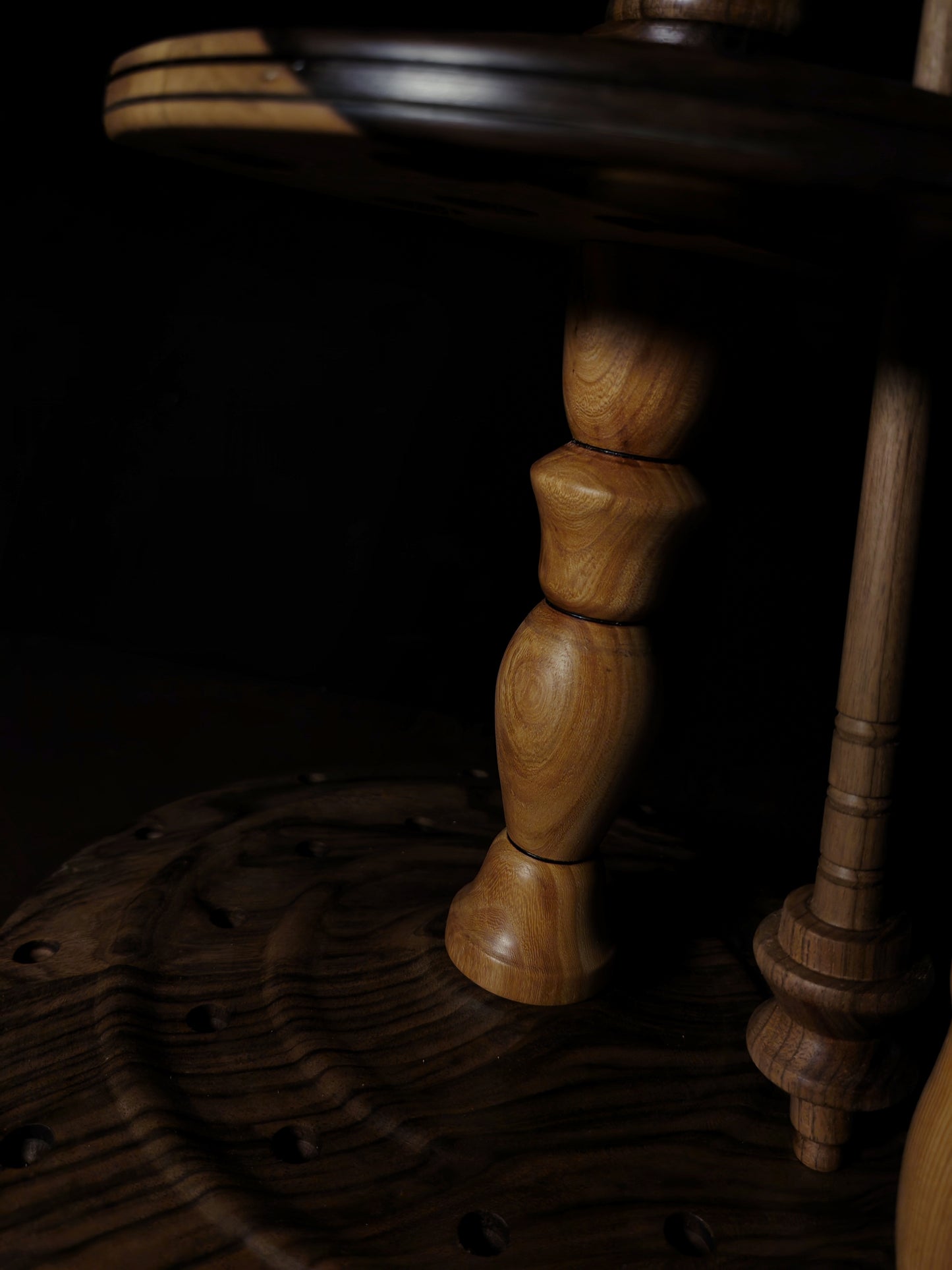 Walnut and Chestnut Rotating Stand for 24 Spindles