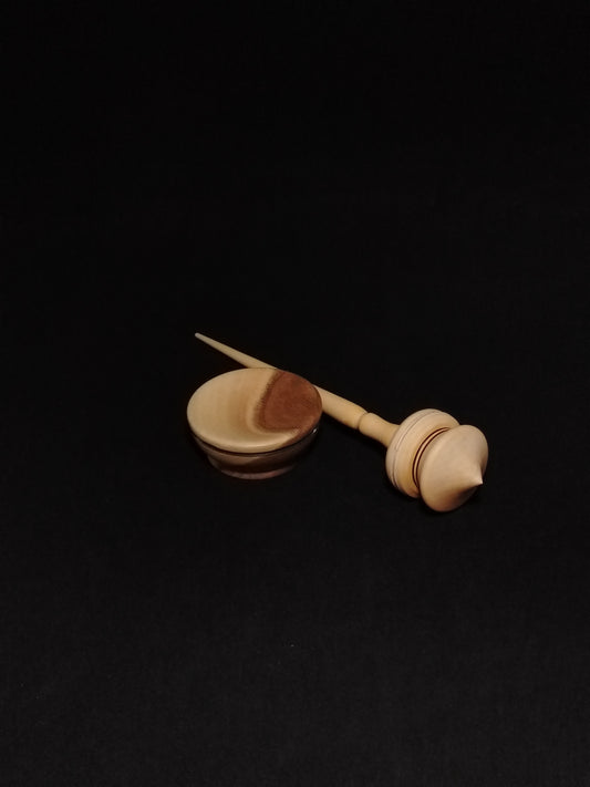 Elegant Plum Wood Support Spindle Set (20 cm / 7.87 inches / 30 grams) with Walnut Support Bowl