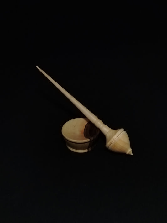 Support Spindle Set: Plum Wood (20 cm / 7.87 inches / 25 grams) with Walnut Support Bowl