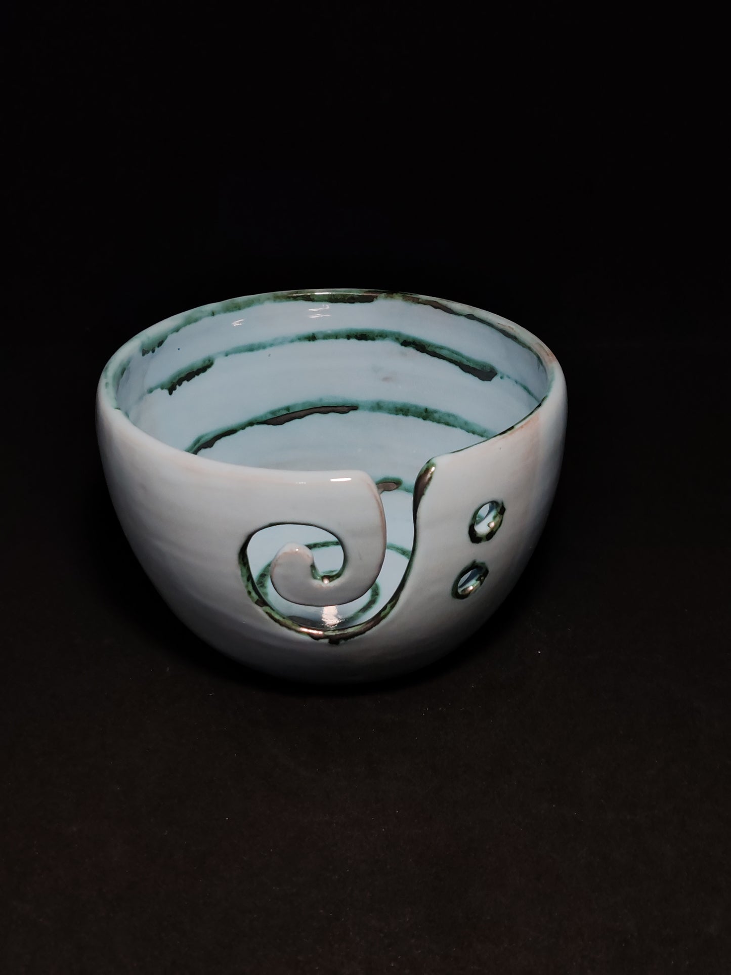 Handmade & Handpainted Abstract Yarn Bowl: Organic Red Clay (15.5 cm / 6.1 in Diameter, 10.5 cm / 4.1 in Depth, 600 g / 21.2 oz)