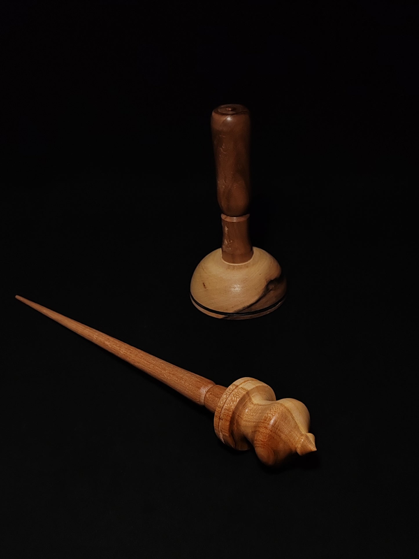 Support Spindle Set: Beechwood Shaft (25 cm / 9.84 inches, 32 grams / 1.13 ounces) with Plum Whorl