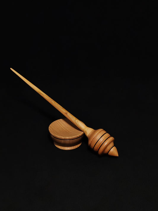 Support Spindle Set: Chestnut Shaft & Pear Whorl (24 cm / 9.45 inches, 27 g / 0.95 oz)