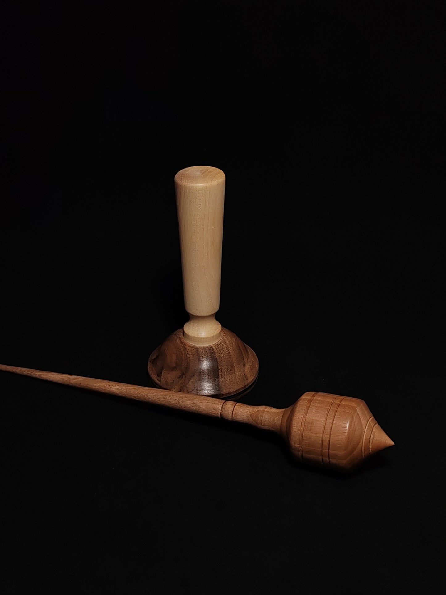 Support Spindle Set: Grey Walnut (25 cm / 9.84 inches, 33 grams / 1.16 ounces) with Walnut Lap Support Bowl (6.5 cm / 2.56 inches)