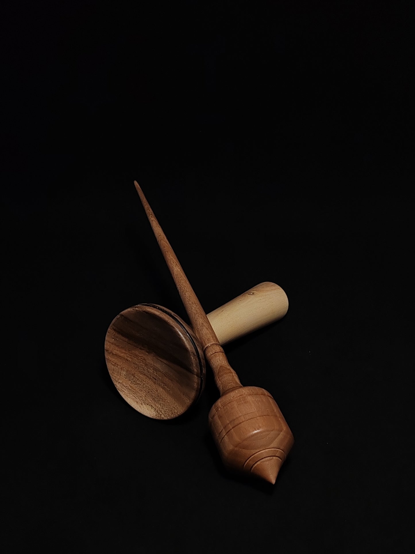 Support Spindle Set: Grey Walnut (25 cm / 9.84 inches, 33 grams / 1.16 ounces) with Walnut Lap Support Bowl (6.5 cm / 2.56 inches)