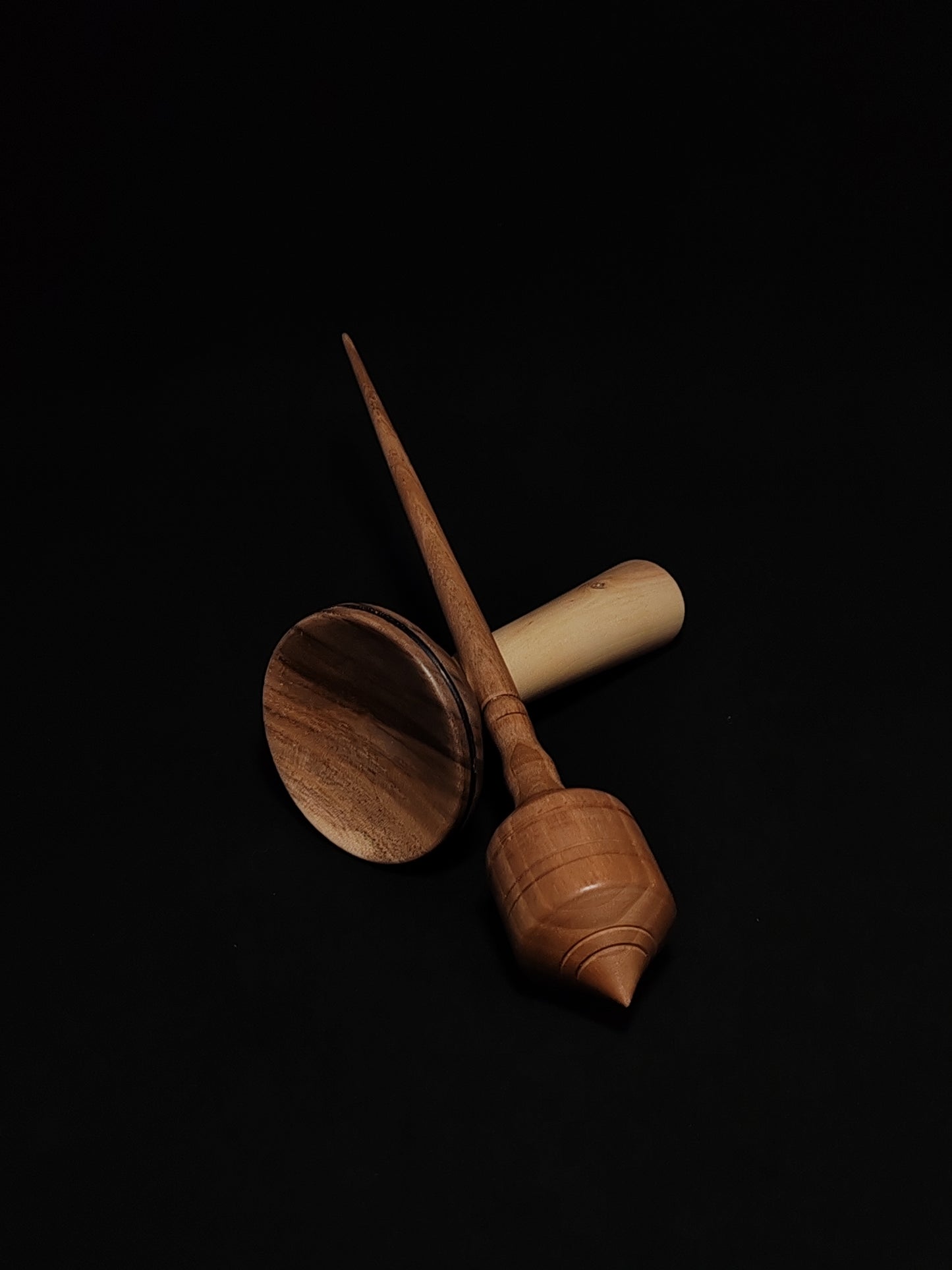 Support Spindle Set: Grey Walnut (25 cm / 9.84 inches, 33 grams / 1.16 ounces) with Walnut Lap Support Bowl (6.5 cm / 2.56 inches)