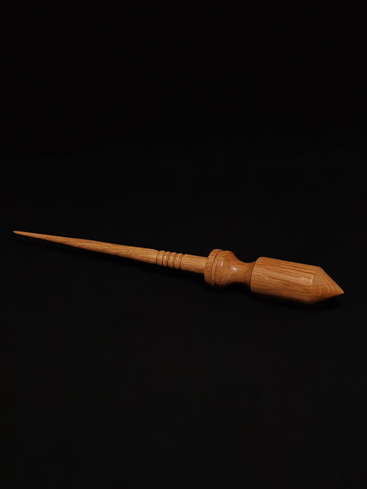 Artisan Support Spindle: Oak Wood (25.5 cm / 10.04 inches, 30 grams / 1.06 ounces) Covered with Natural Beeswax