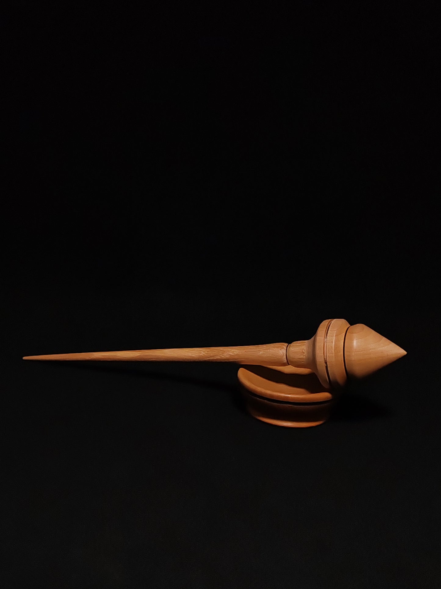 Support Spindle Set: Oak and Pear (24.5 cm / 9.65 inches, 27 g / 0.95 oz) with Spinning Support Bowl