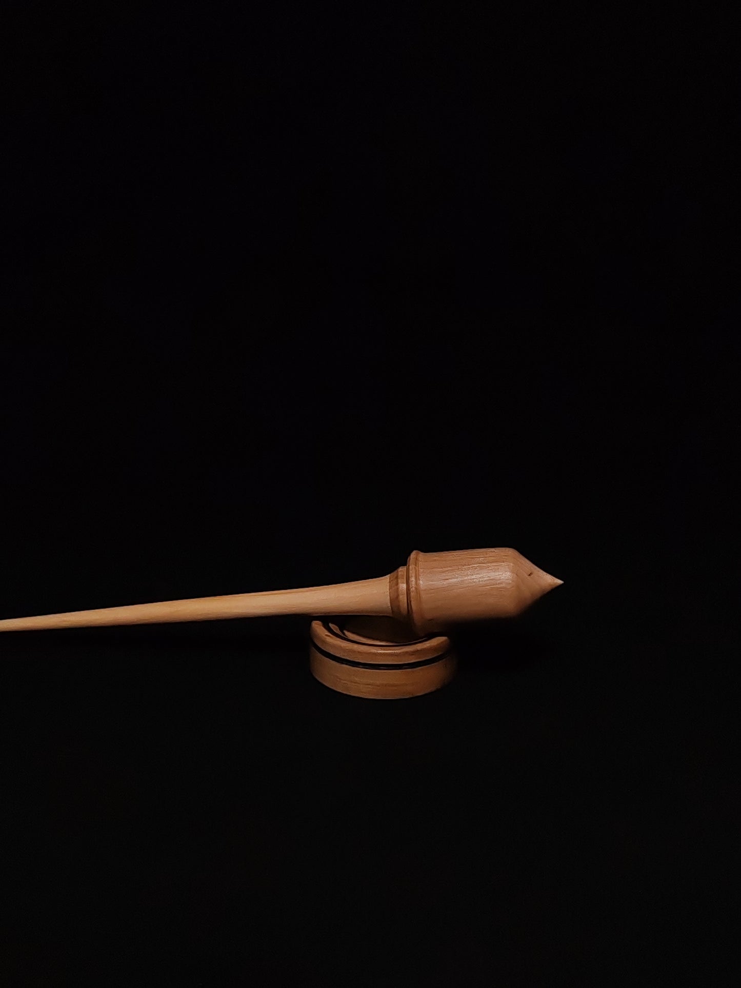 Support Spindle Set: White Pear Shaft & Oak Whorl (26.5 cm / 10.43 inches, 24 g / 0.85 oz) with Walnut Support Bowl