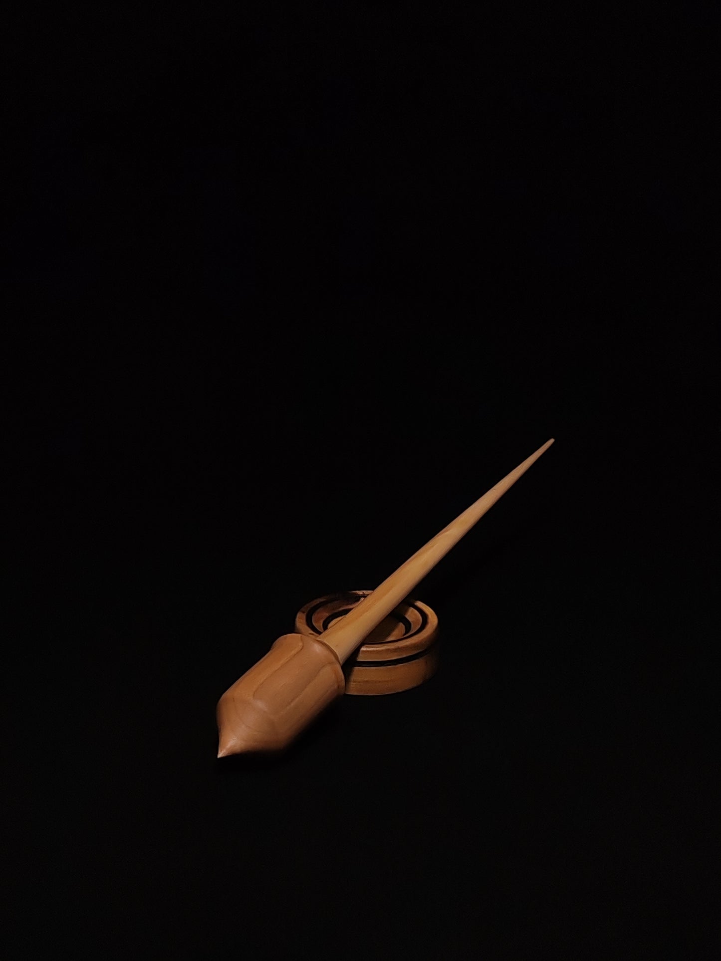 Support Spindle Set: White Pear Shaft & Oak Whorl (26.5 cm / 10.43 inches, 24 g / 0.85 oz) with Walnut Support Bowl