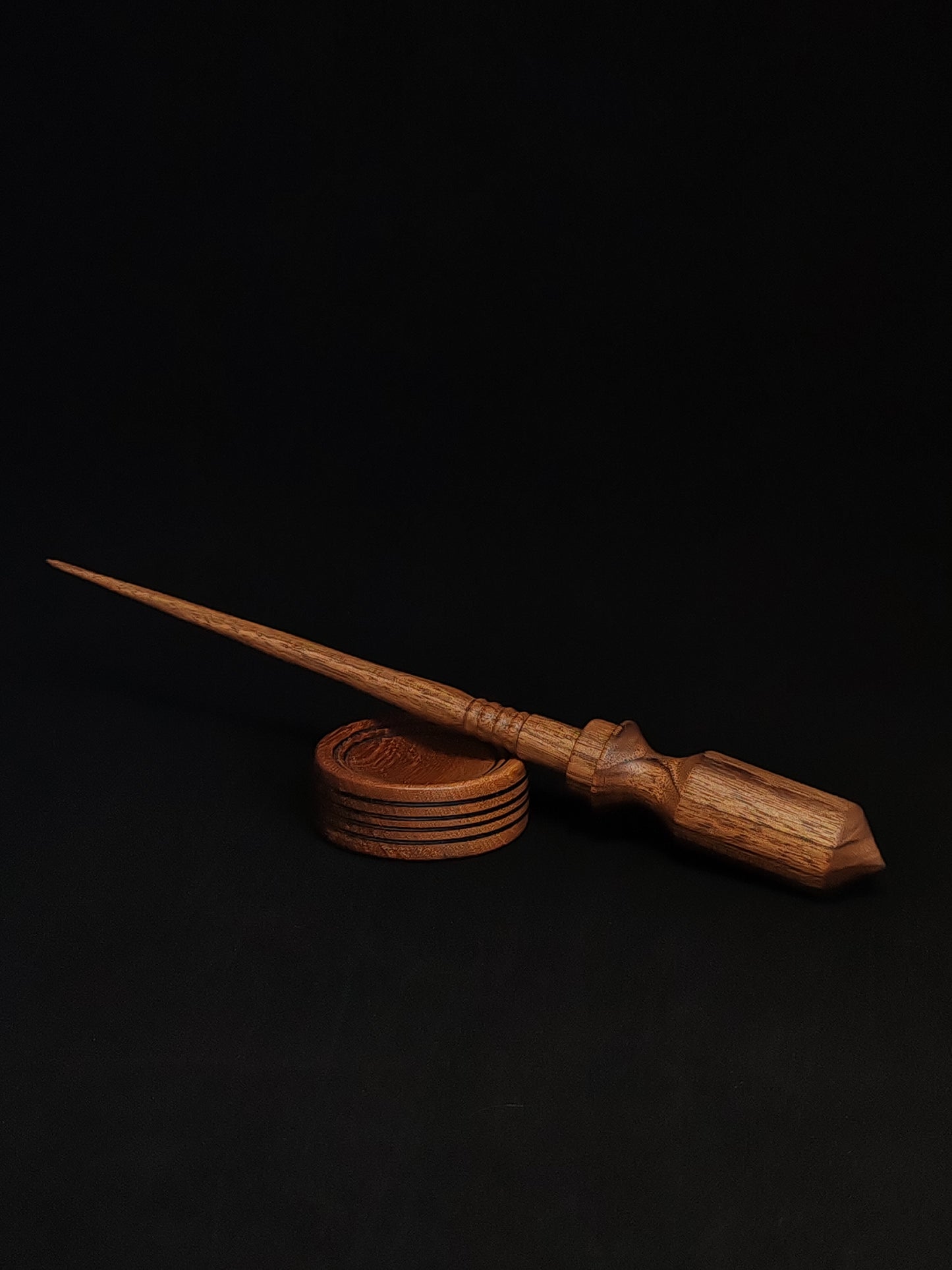 Support Spindle Set: Walnut Wood (26.5 cm / 10.43 inches, 29 g / 1.02 oz) with Walnut Support Bowl