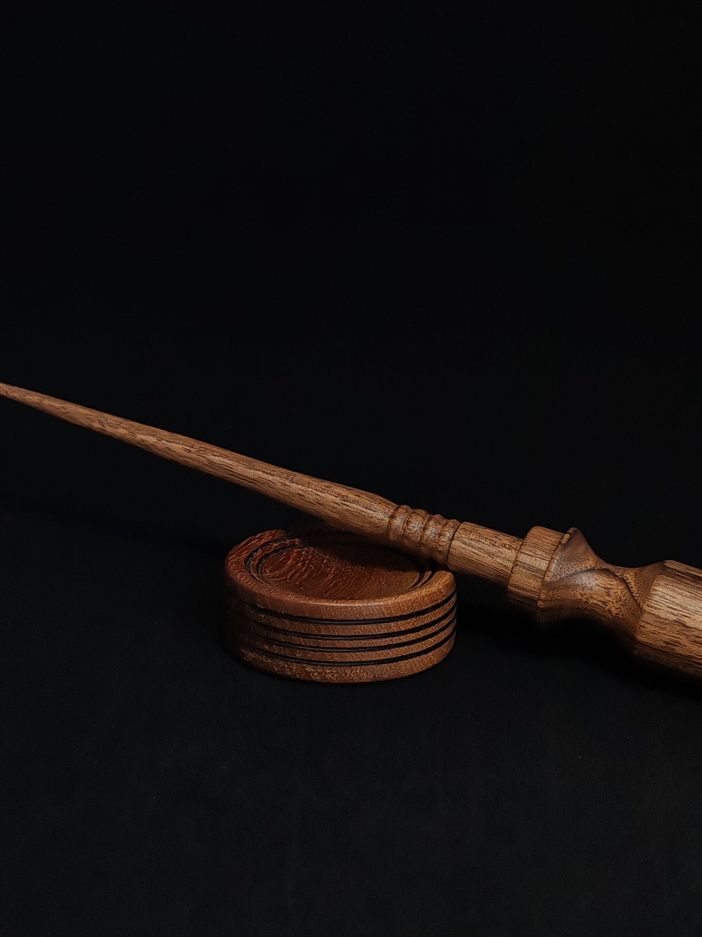 Support Spindle Set: Walnut Wood (26.5 cm / 10.43 inches, 29 g / 1.02 oz) with Walnut Support Bowl