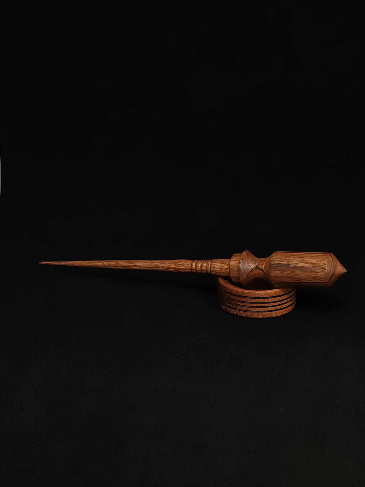 Support Spindle Set: Walnut Wood (26.5 cm / 10.43 inches, 29 g / 1.02 oz) with Walnut Support Bowl