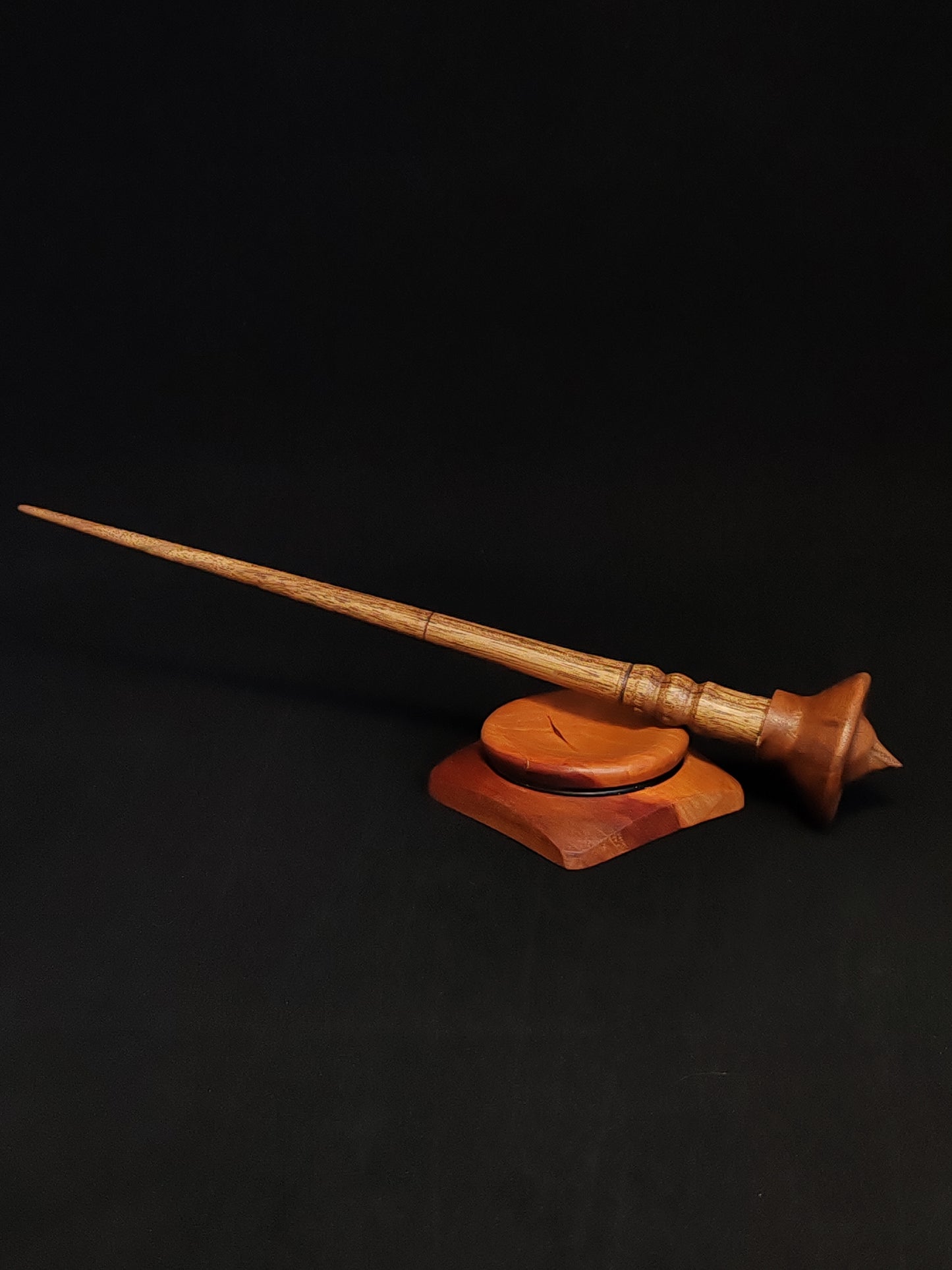 Support Spindle Set: Walnut Wood (25.5 cm / 10.04 inches, 18 g / 0.63 oz) with Plum Support Bowl