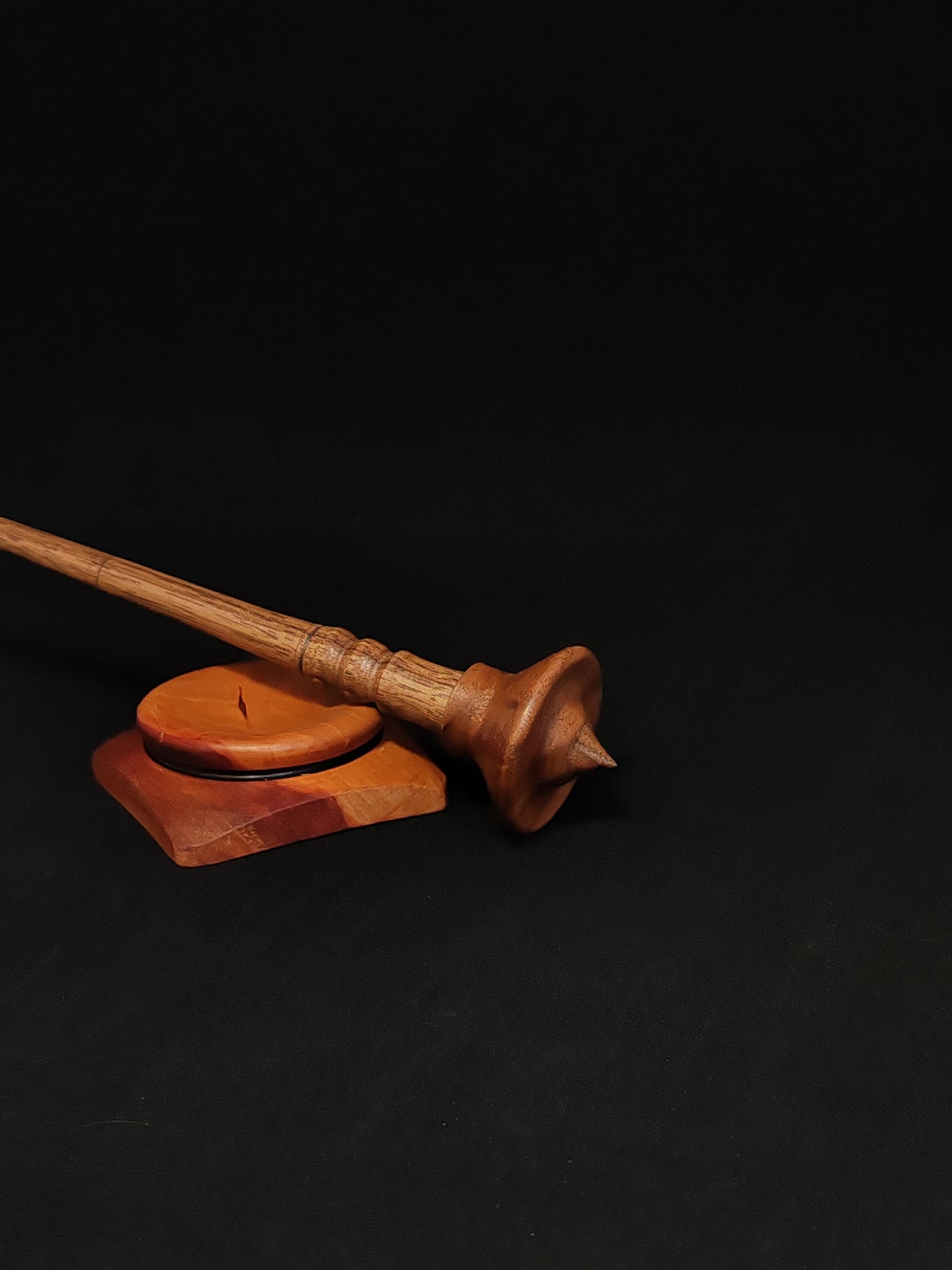 Support Spindle Set: Walnut Wood (25.5 cm / 10.04 inches, 18 g / 0.63 oz) with Plum Support Bowl