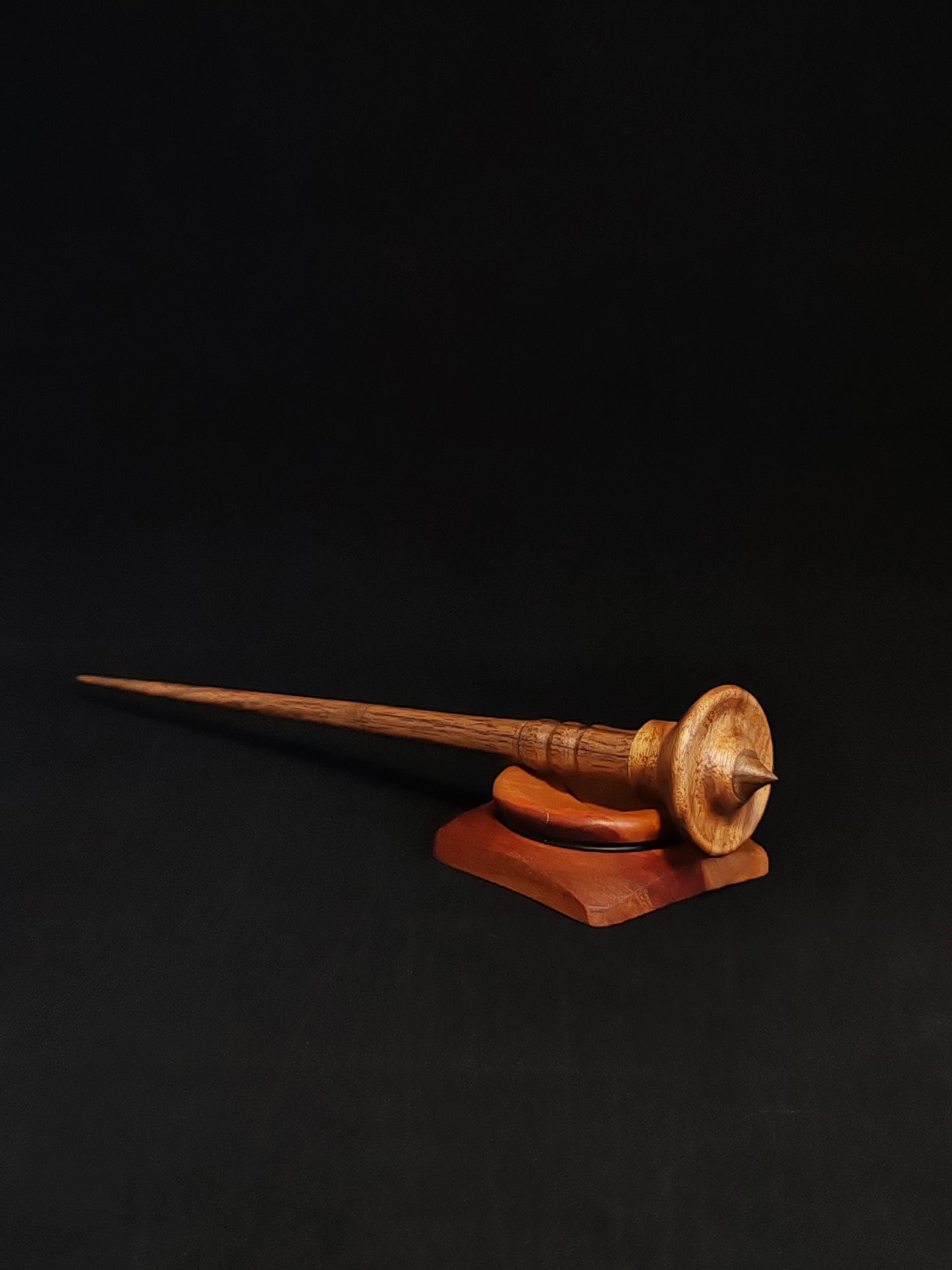 Support Spindle Set: Walnut Wood (25.5 cm / 10.04 inches, 18 g / 0.63 oz) with Plum Support Bowl