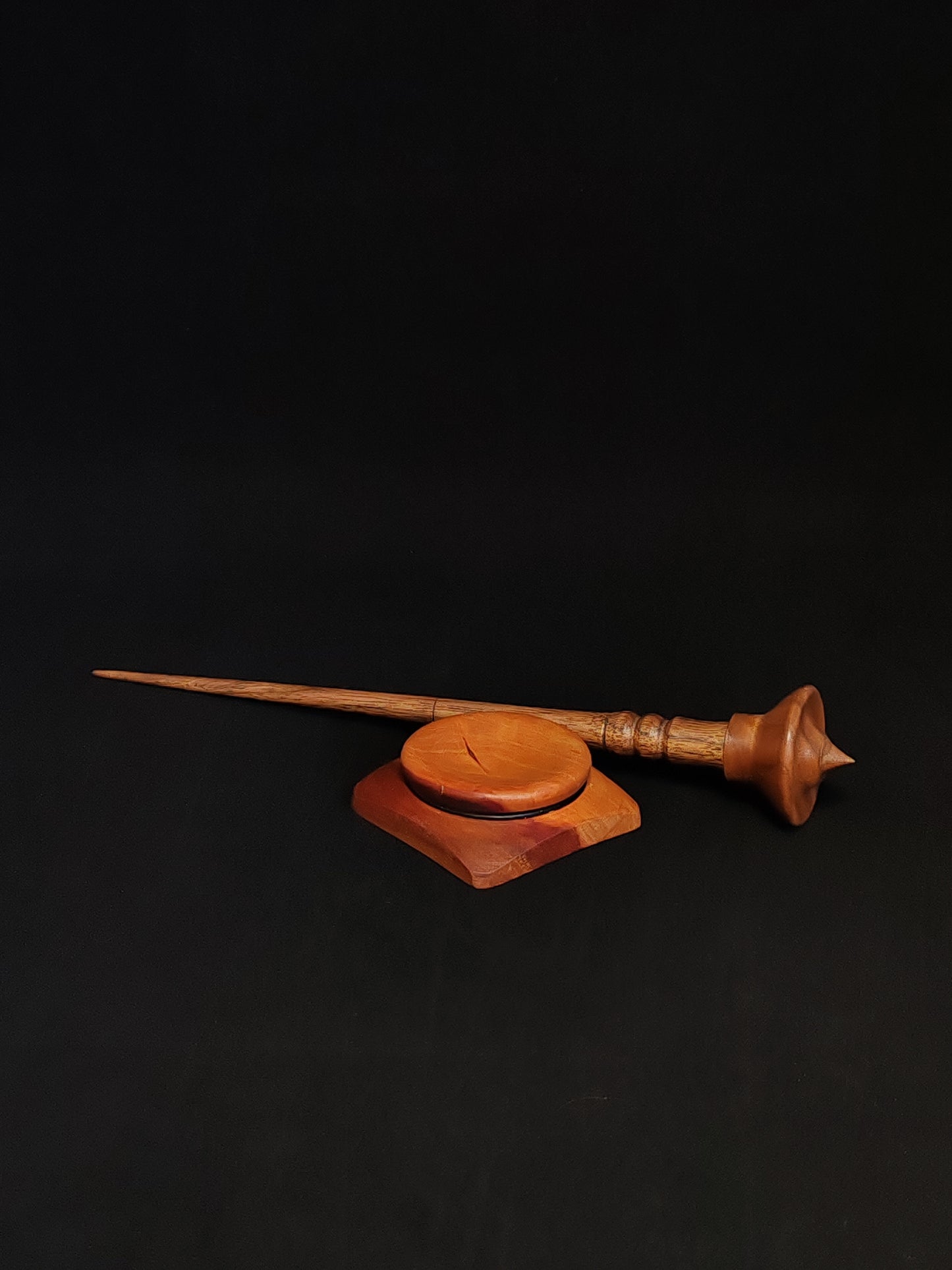 Support Spindle Set: Walnut Wood (25.5 cm / 10.04 inches, 18 g / 0.63 oz) with Plum Support Bowl