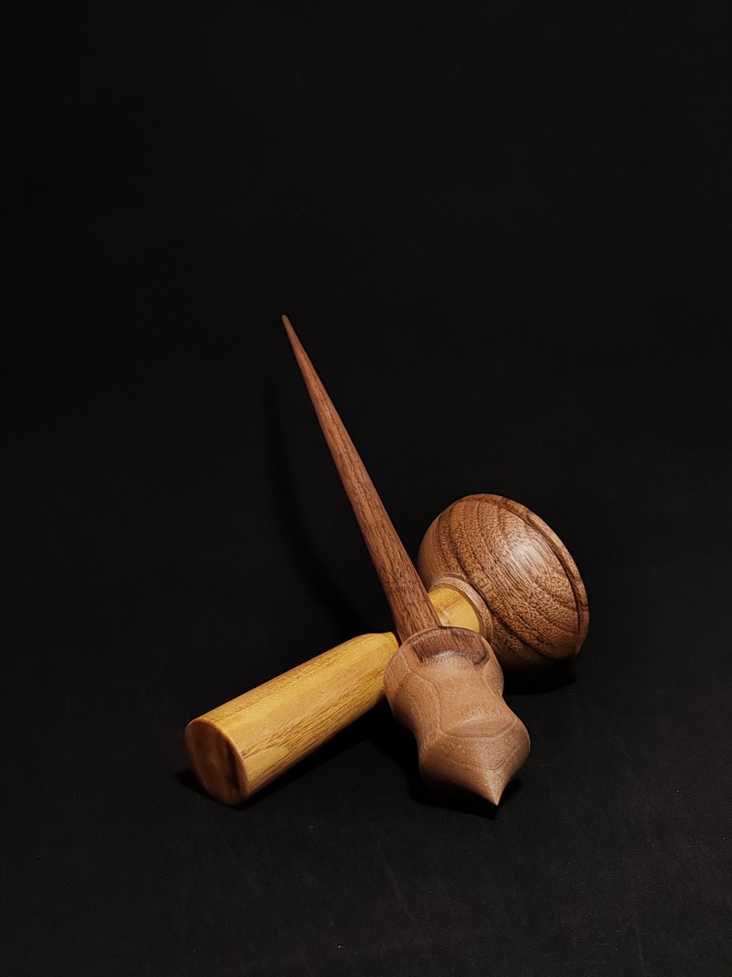 Support Spindle Set: Walnut Wood (27 cm / 10.63 inches, 30 g / 1.06 oz) with Mulberry and Walnut Lap Support Bowl