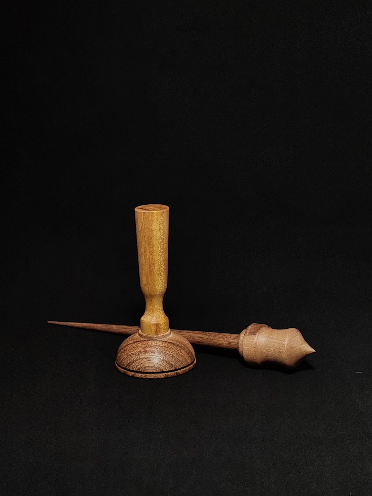 Support Spindle Set: Walnut Wood (27 cm / 10.63 inches, 30 g / 1.06 oz) with Mulberry and Walnut Lap Support Bowl