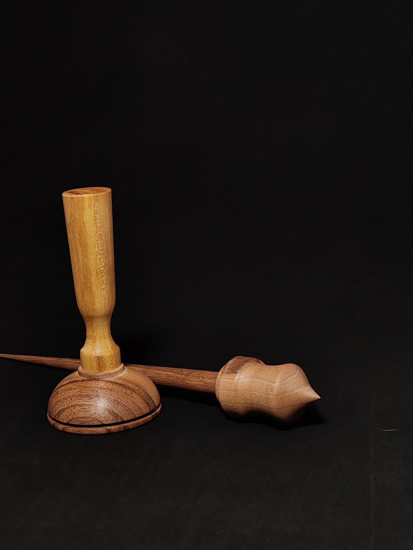 Support Spindle Set: Walnut Wood (27 cm / 10.63 inches, 30 g / 1.06 oz) with Mulberry and Walnut Lap Support Bowl