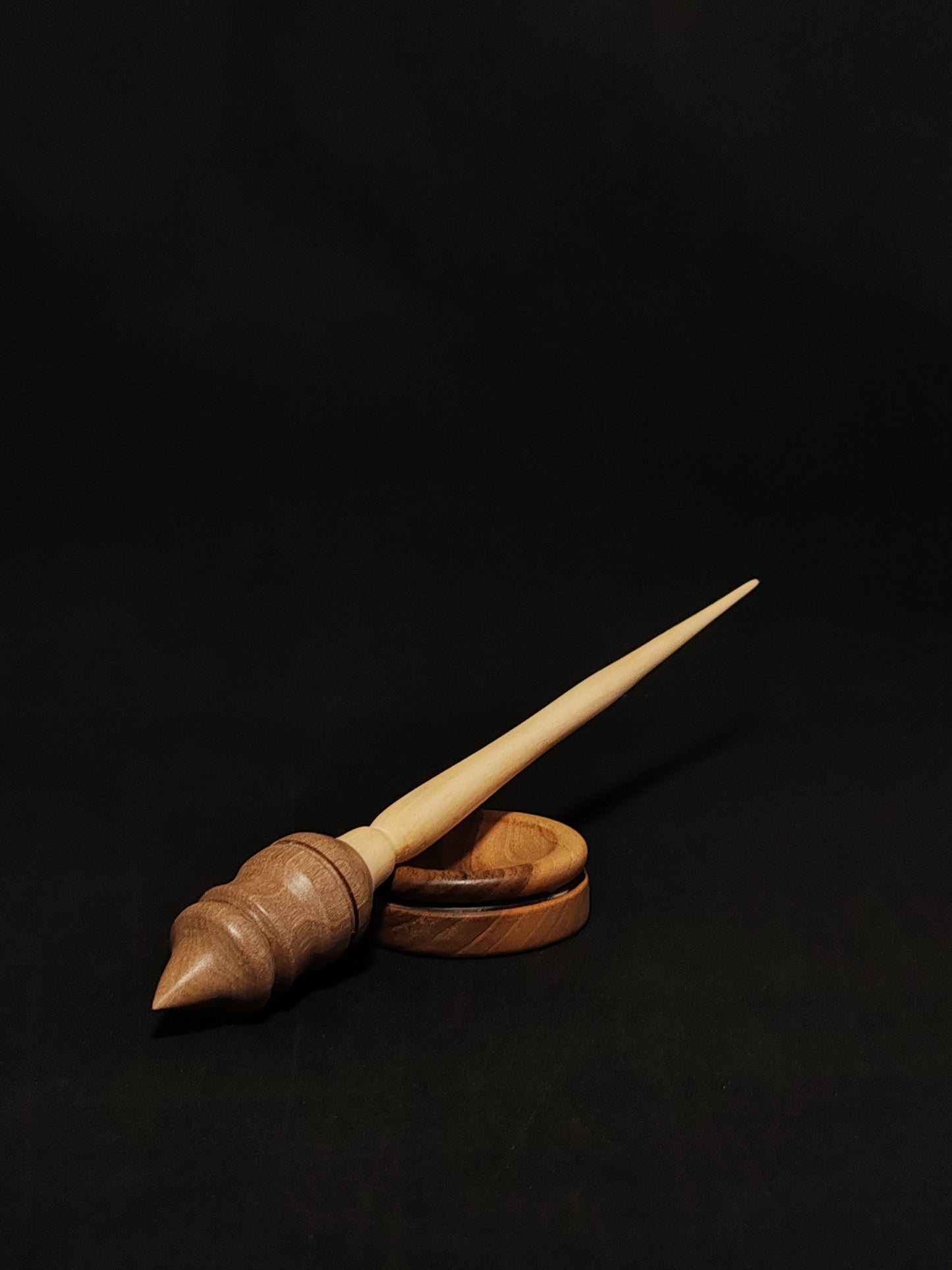 Support Spindle Set: Sycamore Shaft & Walnut Whorl (26.5 cm / 23 g) with Walnut Support Bowl