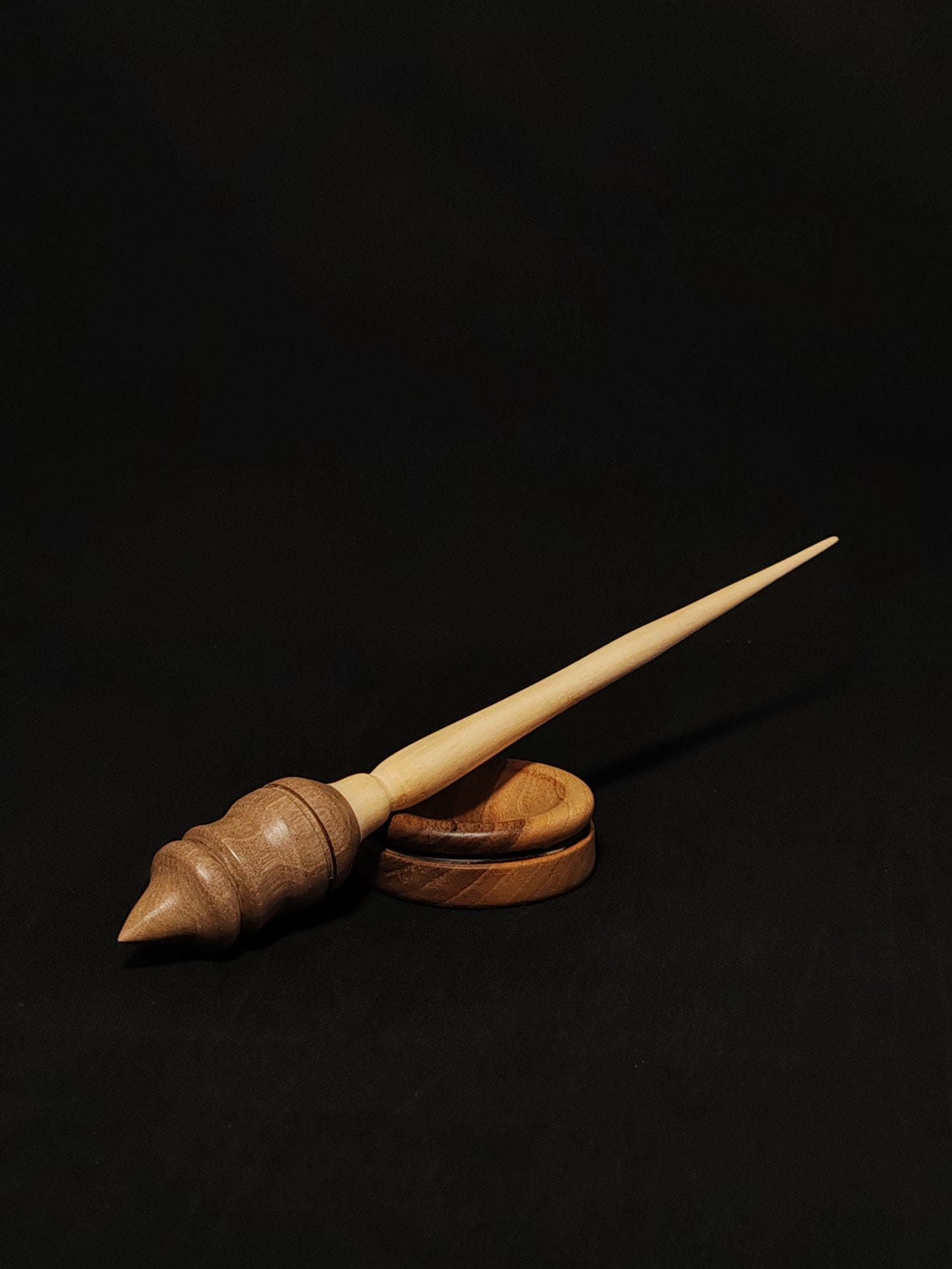 Support Spindle Set: Sycamore Shaft & Walnut Whorl (26.5 cm / 23 g) with Walnut Support Bowl