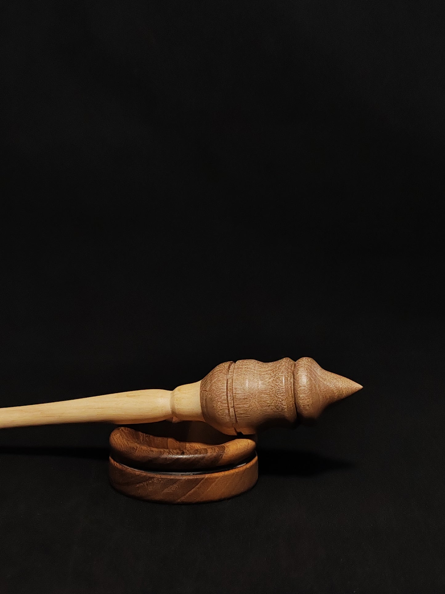 Support Spindle Set: Sycamore Shaft & Walnut Whorl (26.5 cm / 23 g) with Walnut Support Bowl