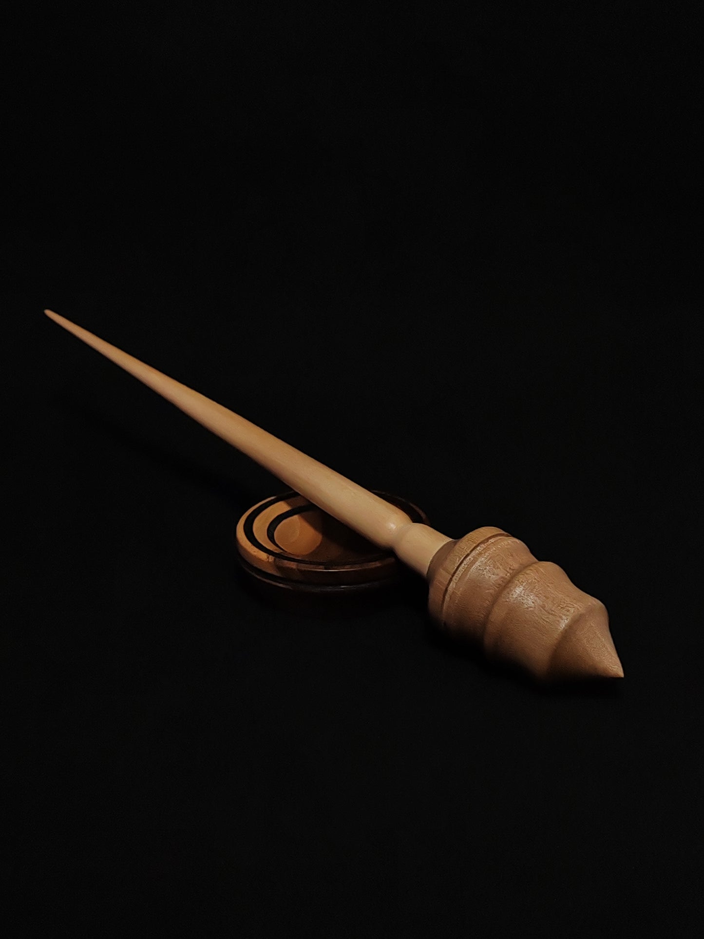 Support Spindle Set: Apple Shaft & Grey Walnut Whorl (26.5 cm / 24 g) with Walnut Support Bowl