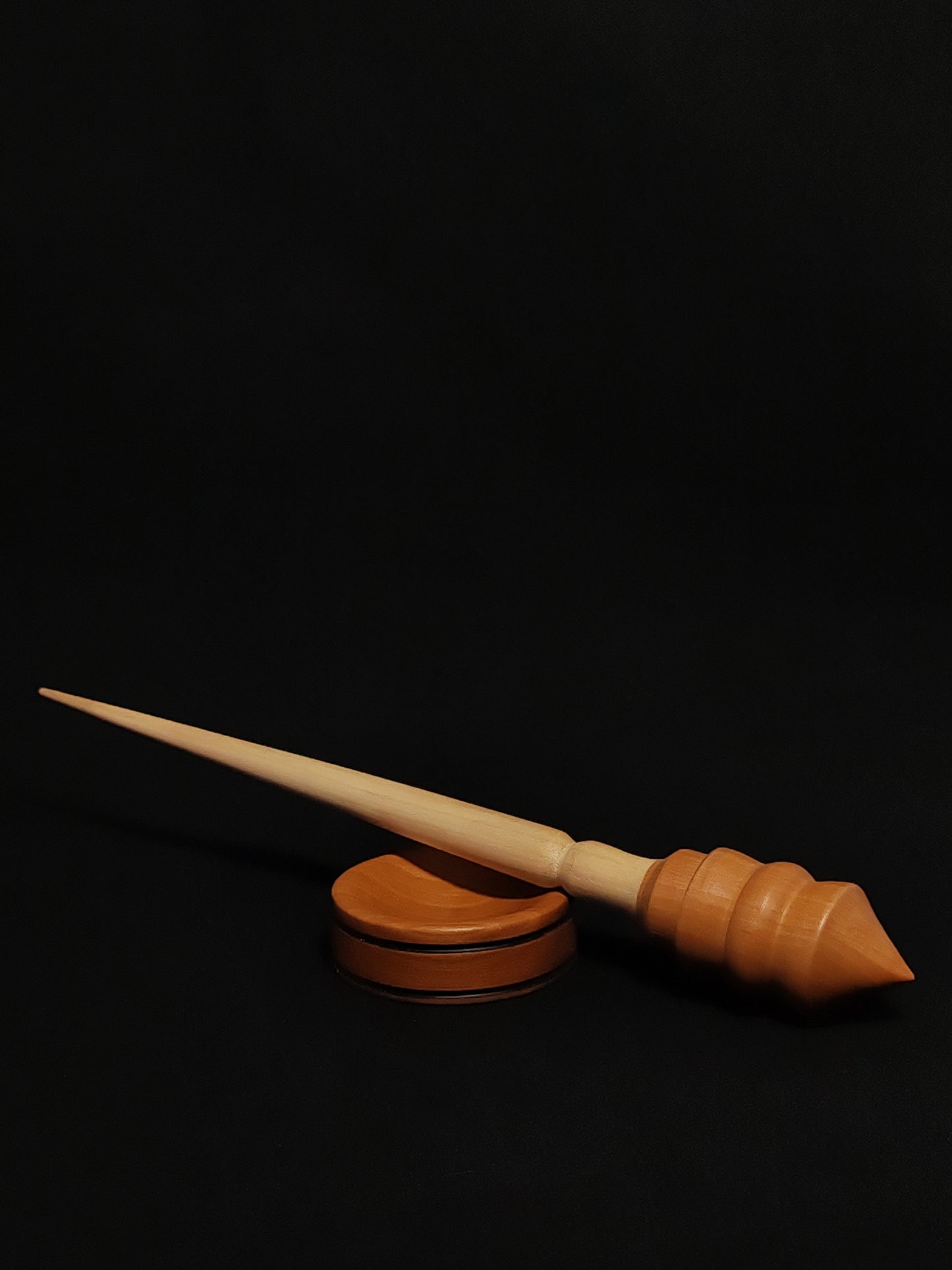 Support Spindle Set: Sycamore Shaft & Pear Whorl (27 cm / 29 g) with Pear Support Bowl