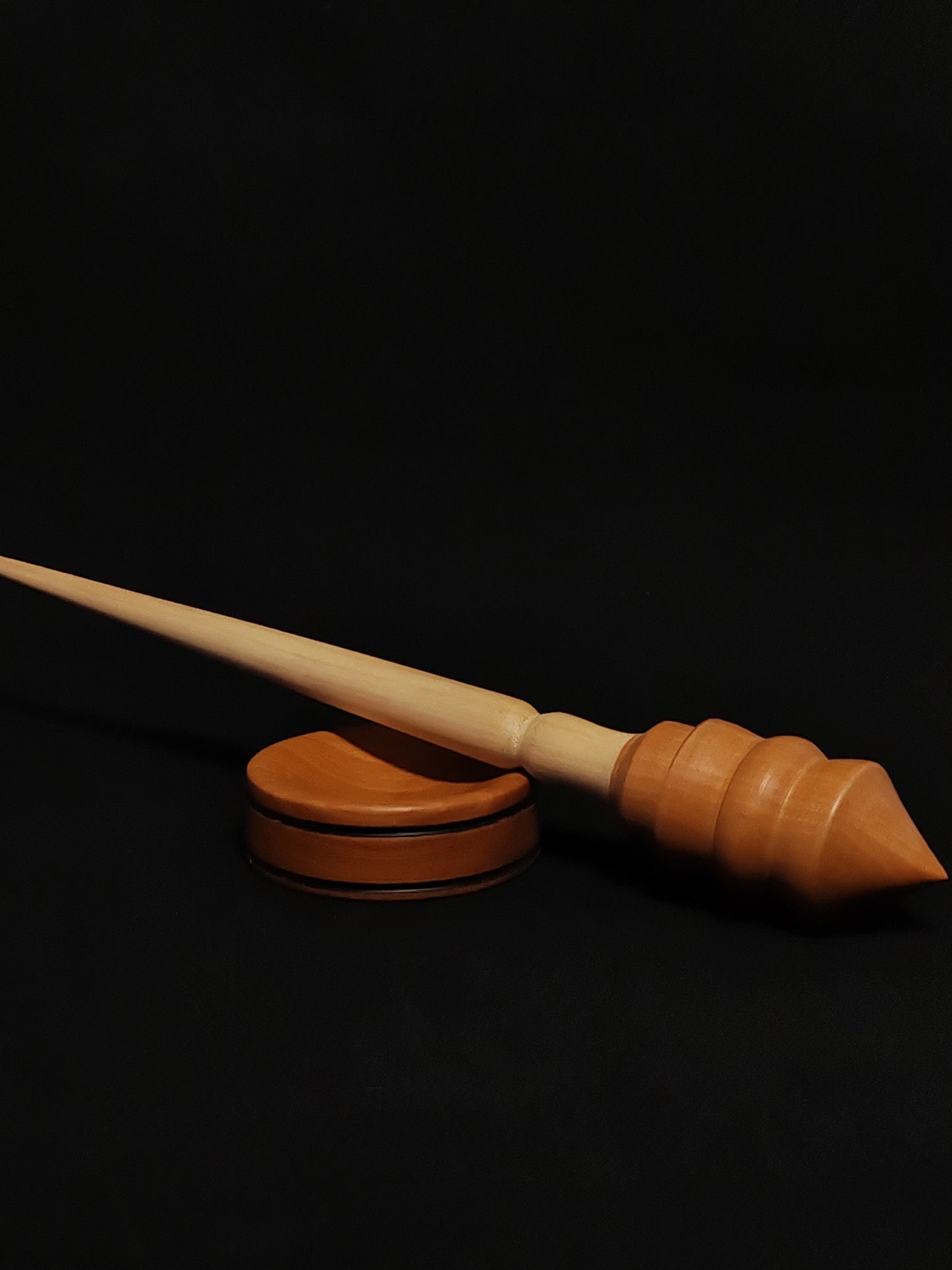 Support Spindle Set: Sycamore Shaft & Pear Whorl (27 cm / 29 g) with Pear Support Bowl