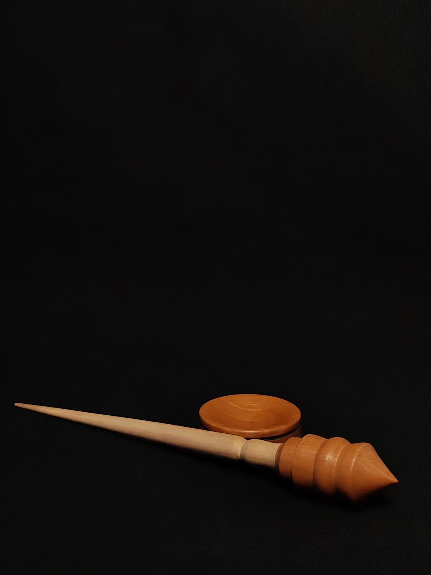 Support Spindle Set: Sycamore Shaft & Pear Whorl (27 cm / 29 g) with Pear Support Bowl