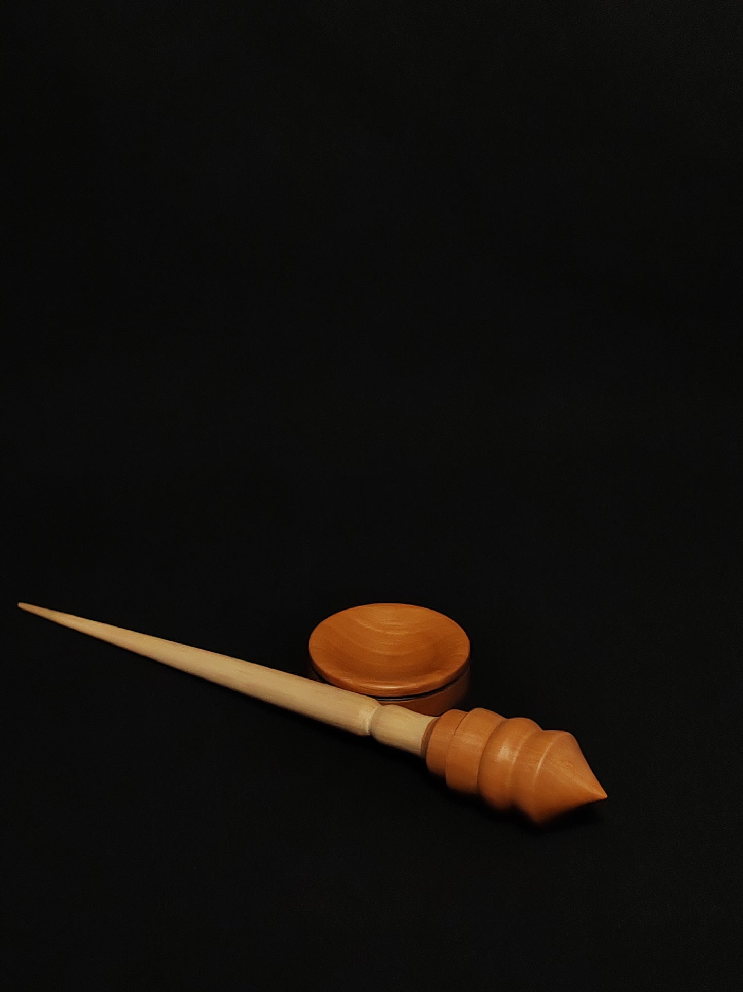 Support Spindle Set: Sycamore Shaft & Pear Whorl (27 cm / 29 g) with Pear Support Bowl